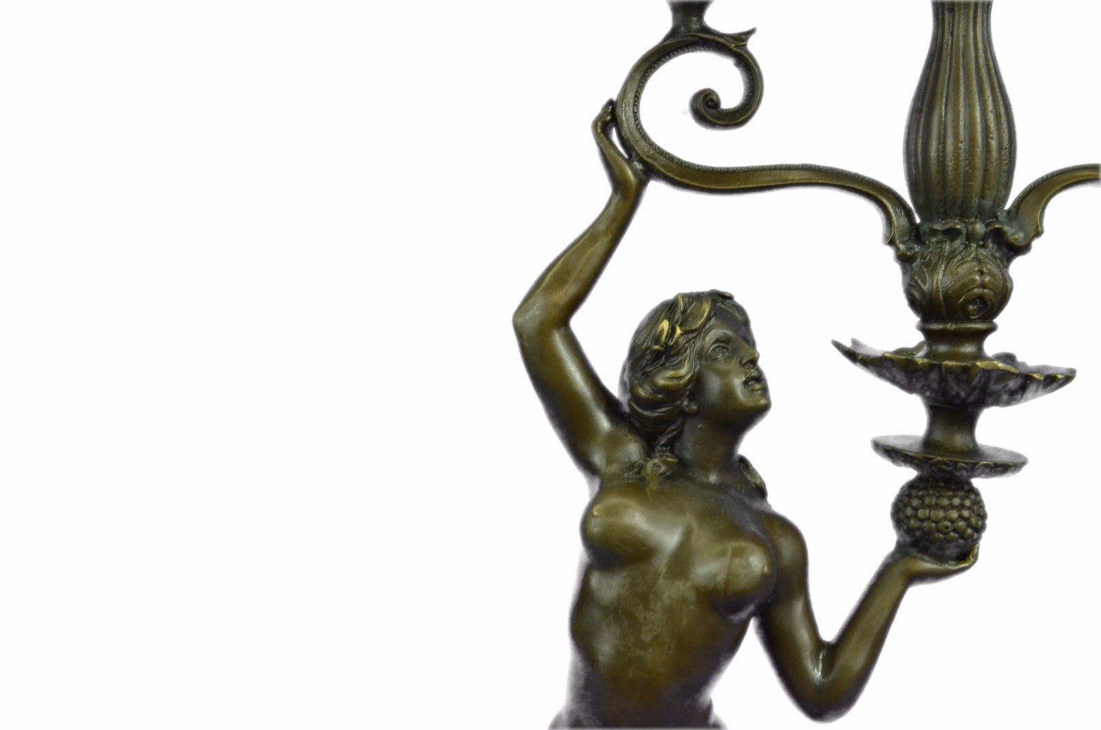 Bronze Sculpture Art Decor Nude Nymph Candle Holder Bronze Figurine Figure Deal