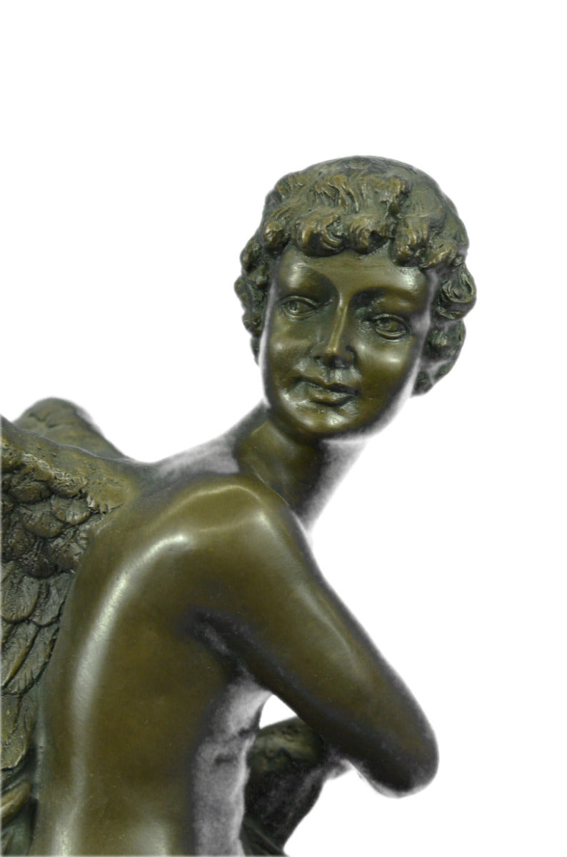 Tall Extra Large Cupid Son of Venus Greek Mythology Bronze Sculpture Statue Art