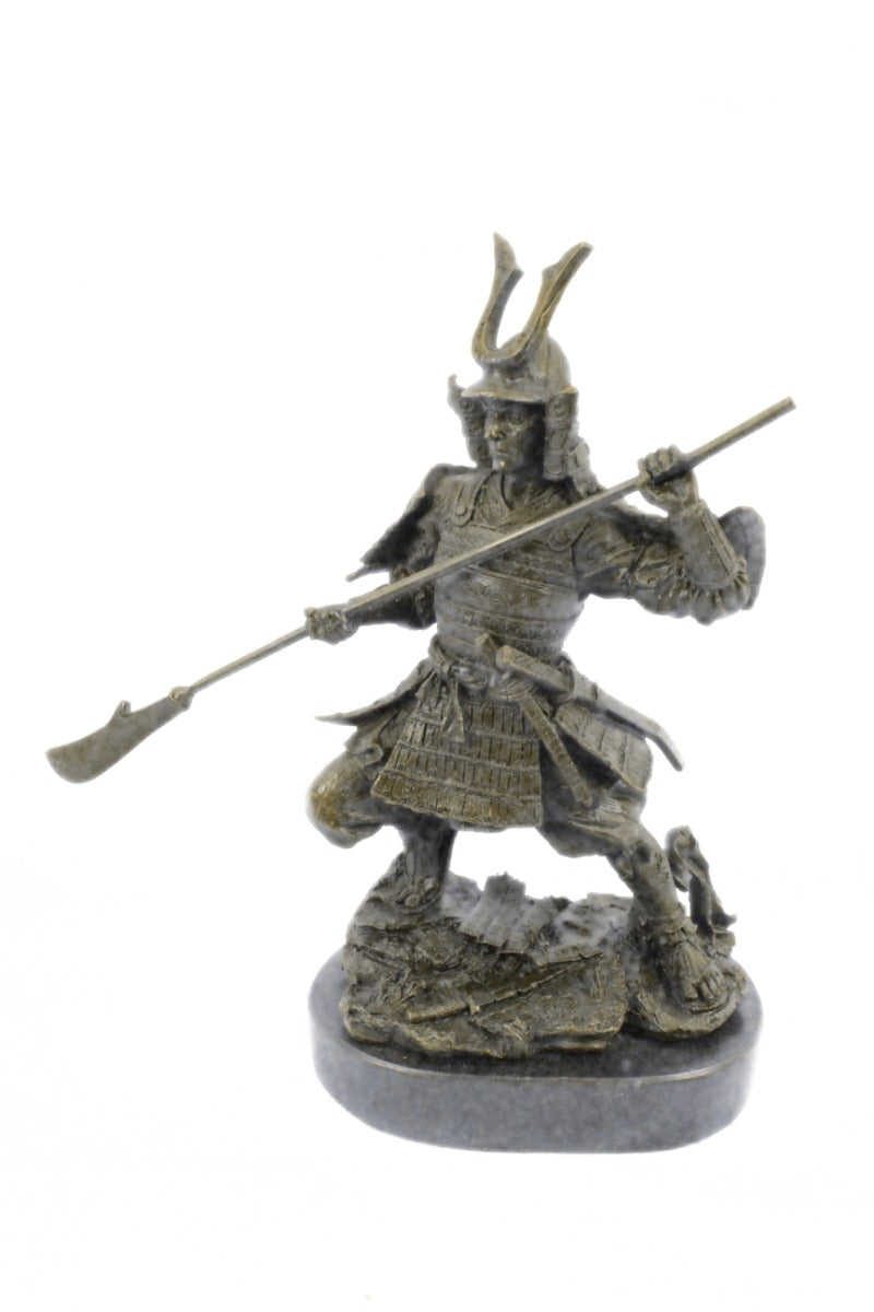 Original Samurai Japanese Bronze Marble Sculpture Hot Cast Marble Figurine Deco