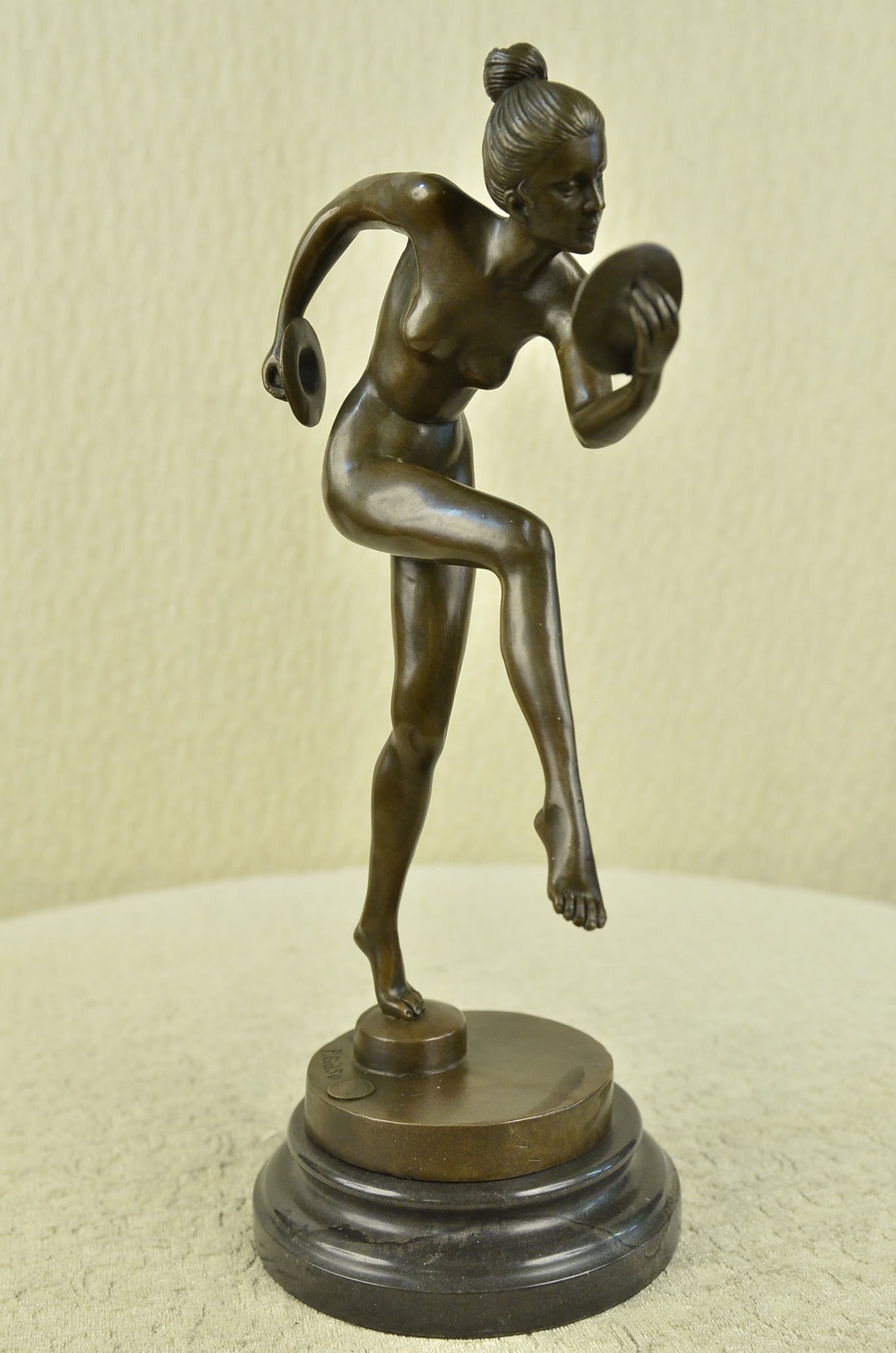 Nude Girl Erotic Athletic Sensual Elegant Bronze Marble Statue Classical Gift