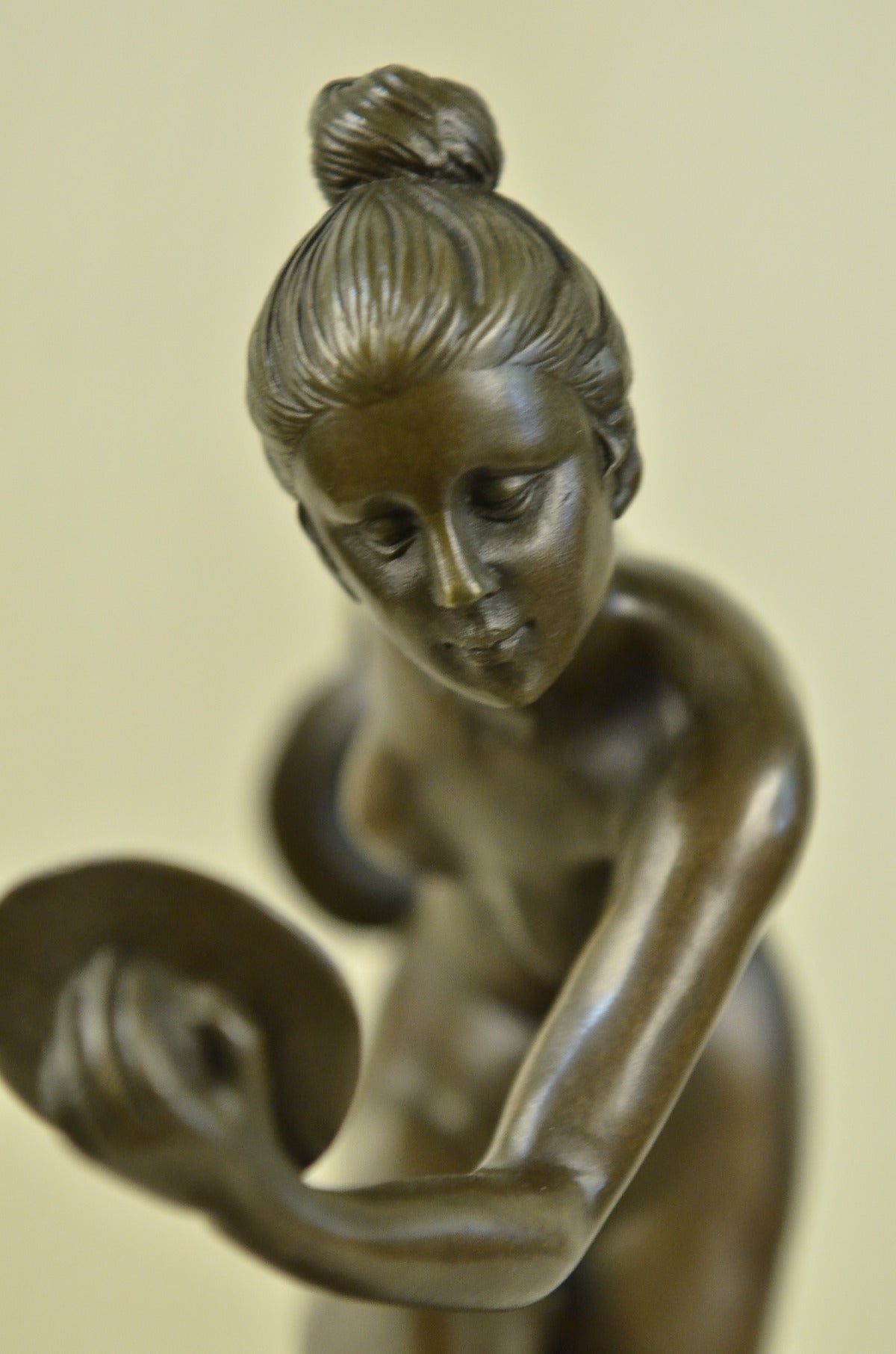 Nude Girl Erotic Athletic Sensual Elegant Bronze Marble Statue Classical Gift