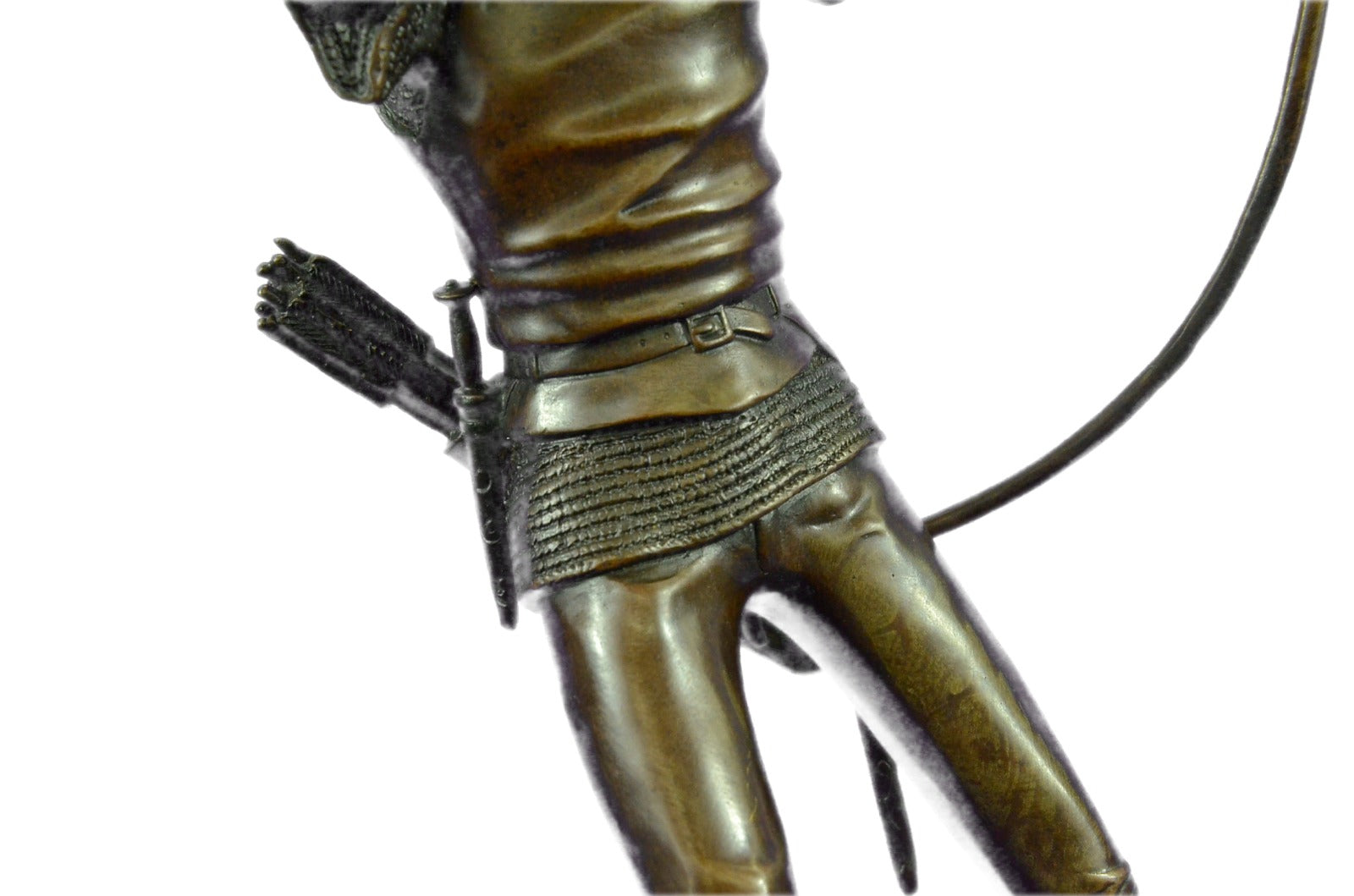 Bronze Metal Art Deco Classic Sculpture Male Archer Bow Arrow Statue Marble SALE