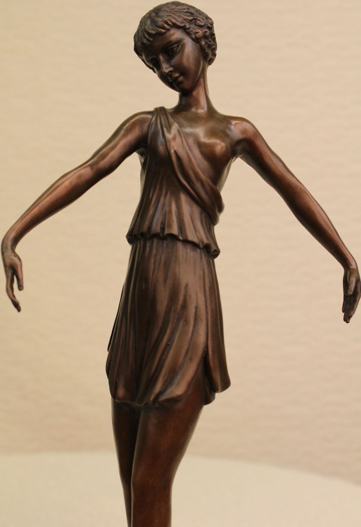 Roman Semi Nude Girl Bronze Sculpture Toga Dress Figurine Figure Statue Decor