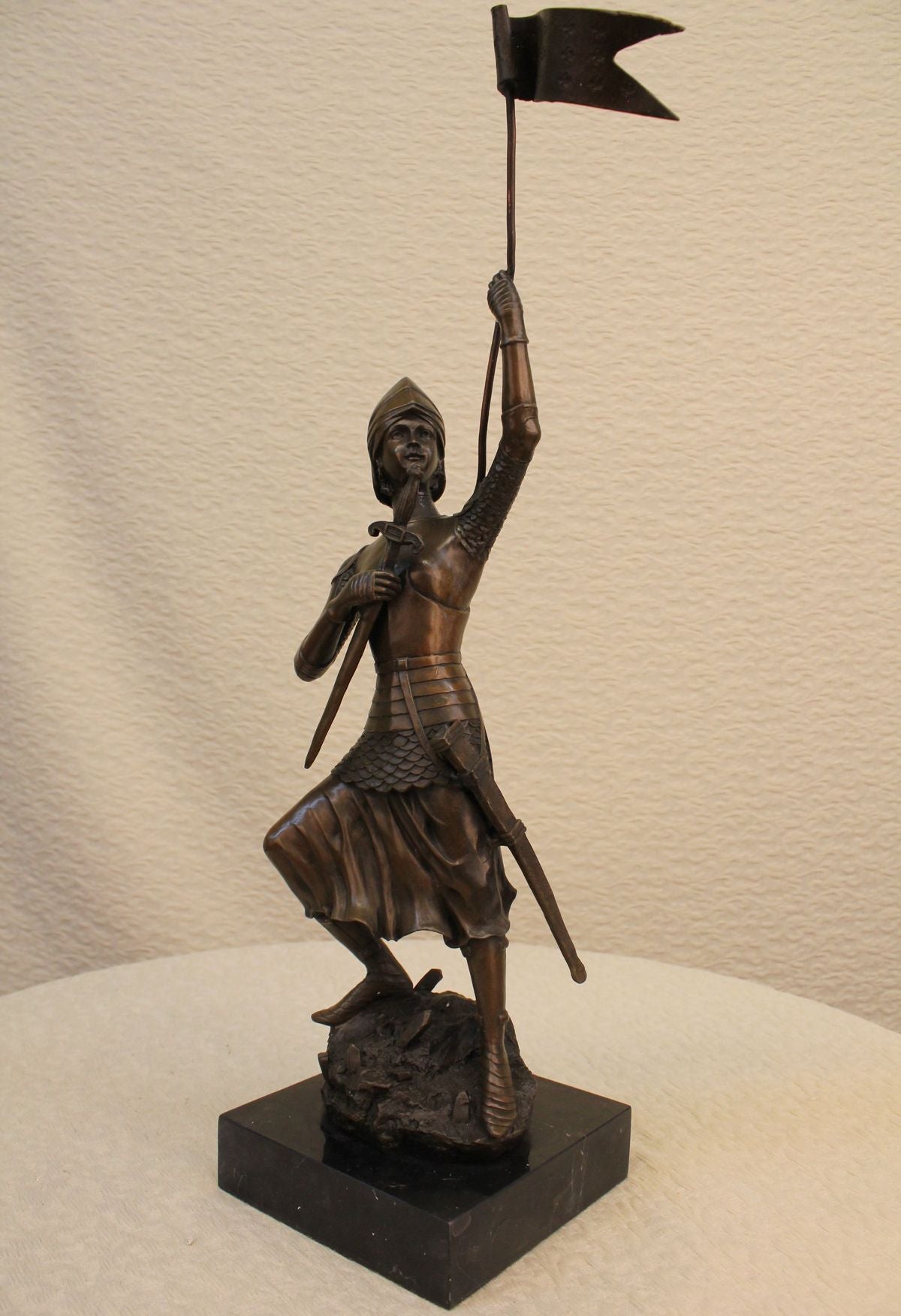 SIGNED Houdon, 100% Real Bronze statue Joan of arc Bronze Sculpture Hotcast