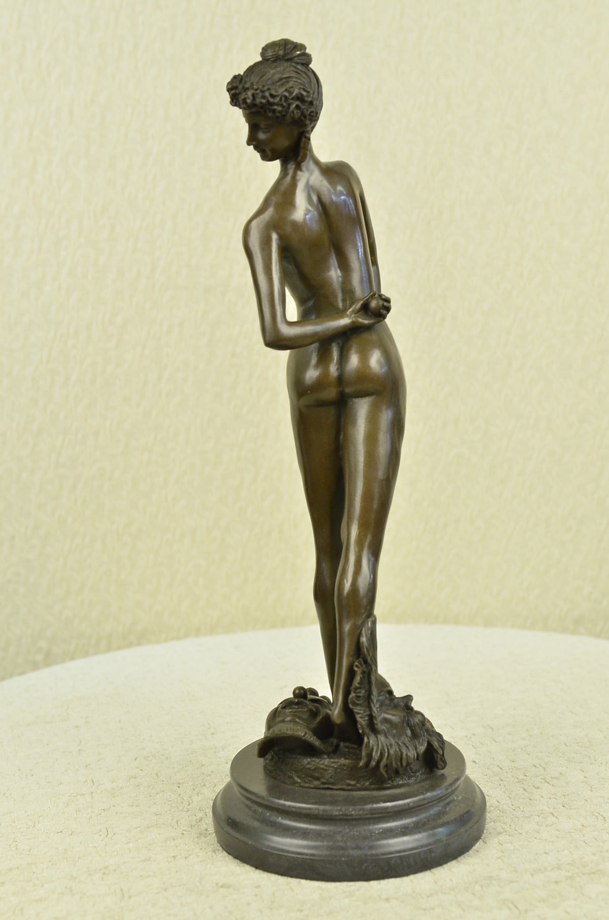 Handcrafted bronze sculpture SALE Girl Nude Ballplayer&quot; &quot;The Gerome Signed