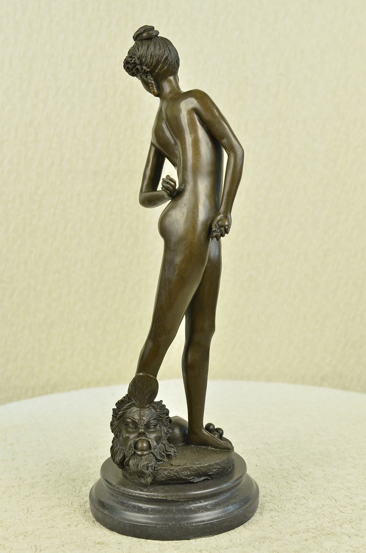 Handcrafted bronze sculpture SALE Girl Nude Ballplayer&quot; &quot;The Gerome Signed