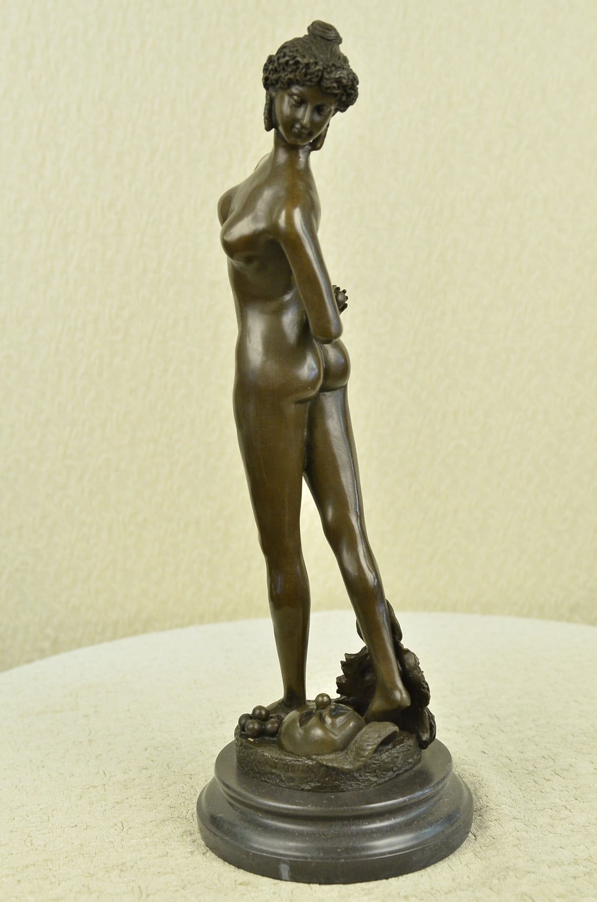 Handcrafted bronze sculpture SALE Girl Nude Ballplayer&quot; &quot;The Gerome Signed