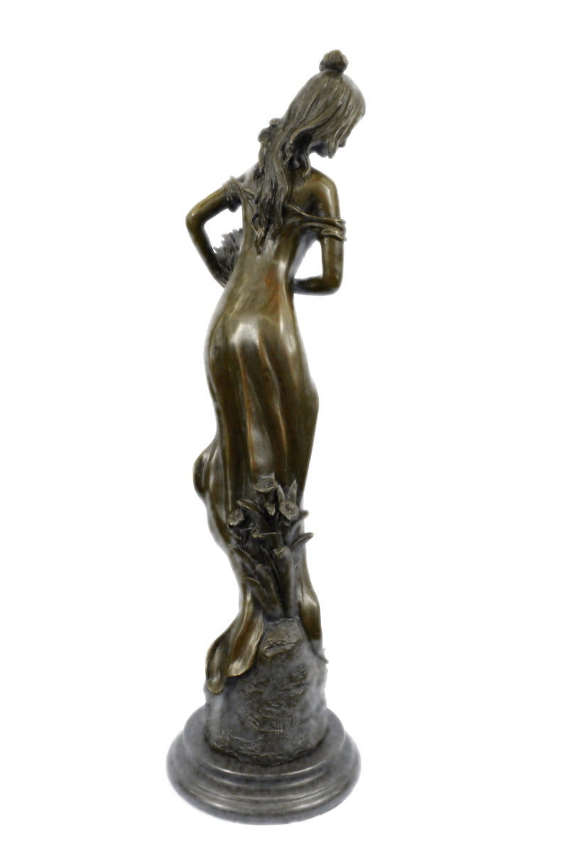 Art Decor or Nouveau Bronze Sculpture Female Nude by Jean Patoue Hand Made Gift