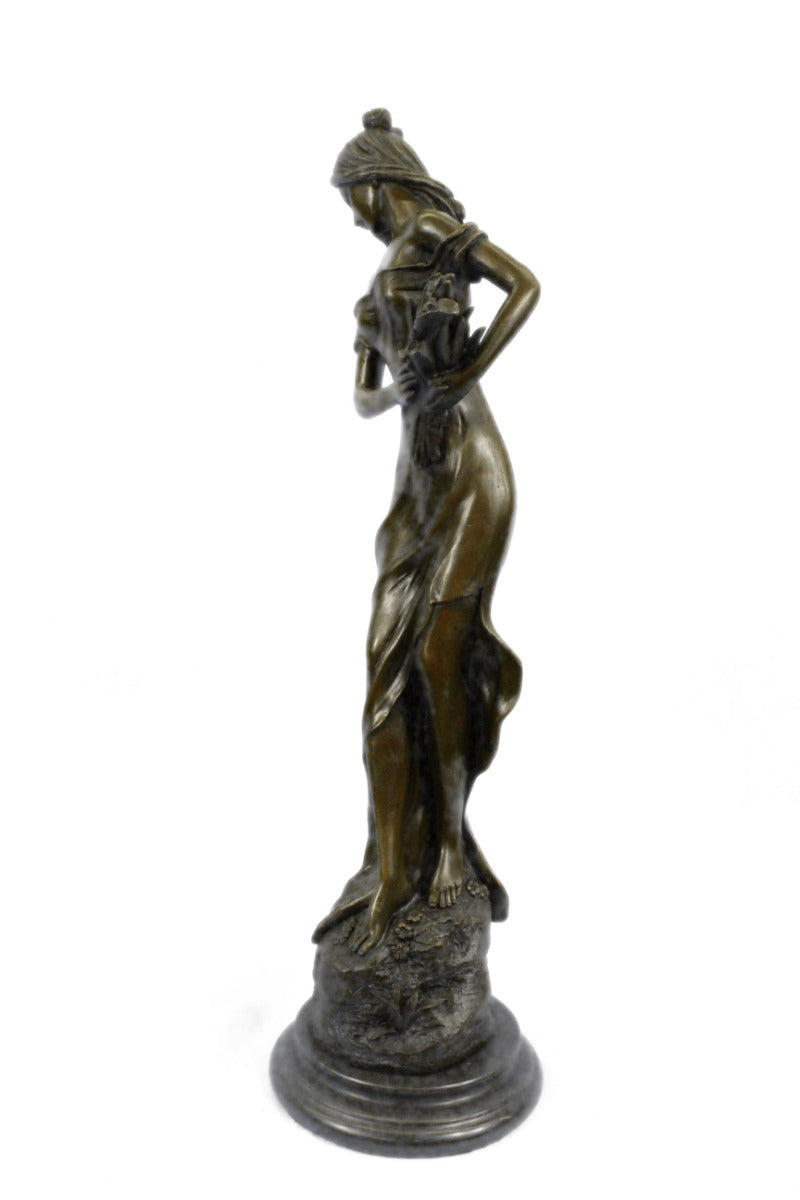 Art Decor or Nouveau Bronze Sculpture Female Nude by Jean Patoue Hand Made Gift