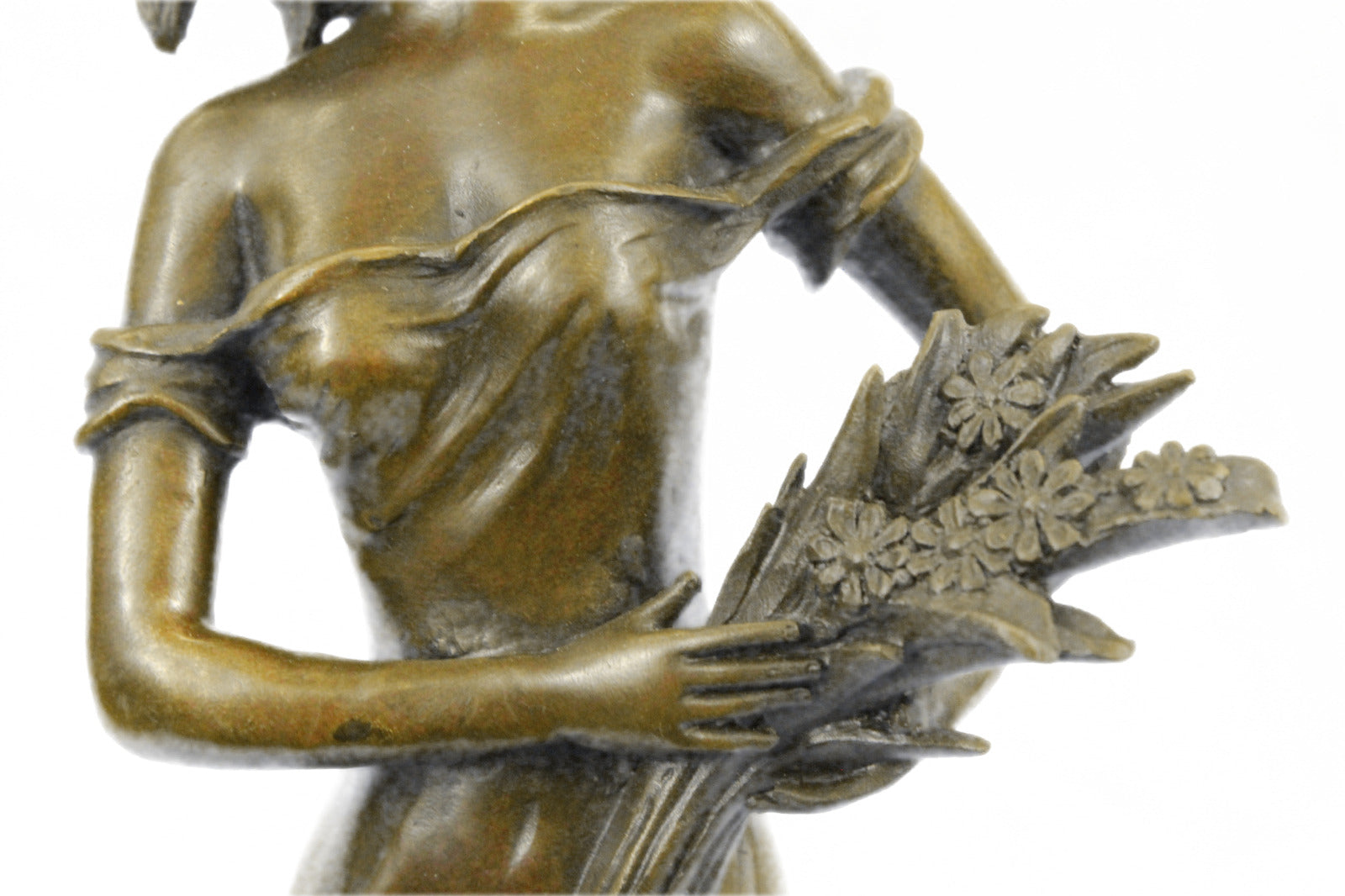 Art Decor or Nouveau Bronze Sculpture Female Nude by Jean Patoue Hand Made Gift