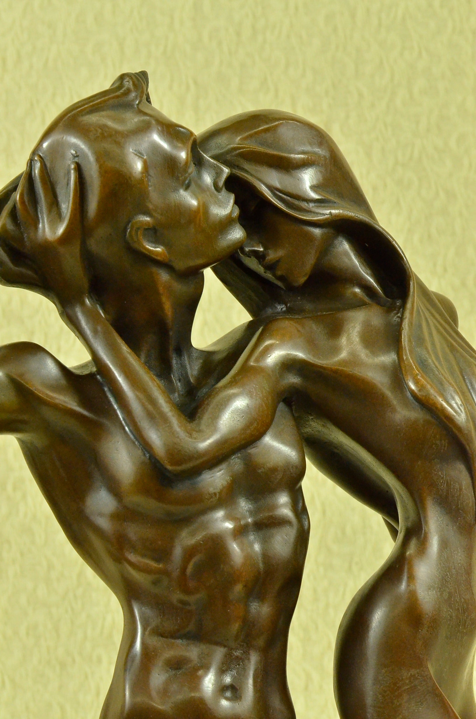 Rare Original Italian Artist Aldo Vitaleh Nude Loving Couple Bronze Sculpture N