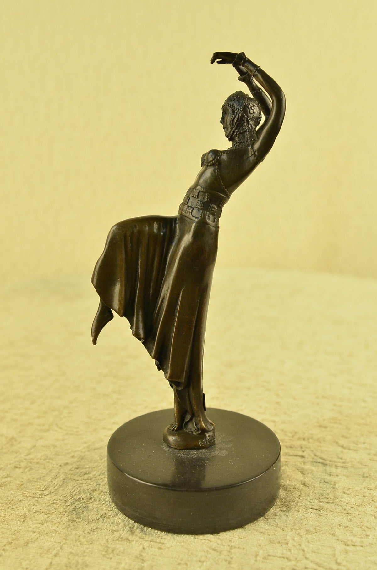 Handcrafted bronze sculpture SALE Lady Classical Chiparus Dh Signed Deco Art