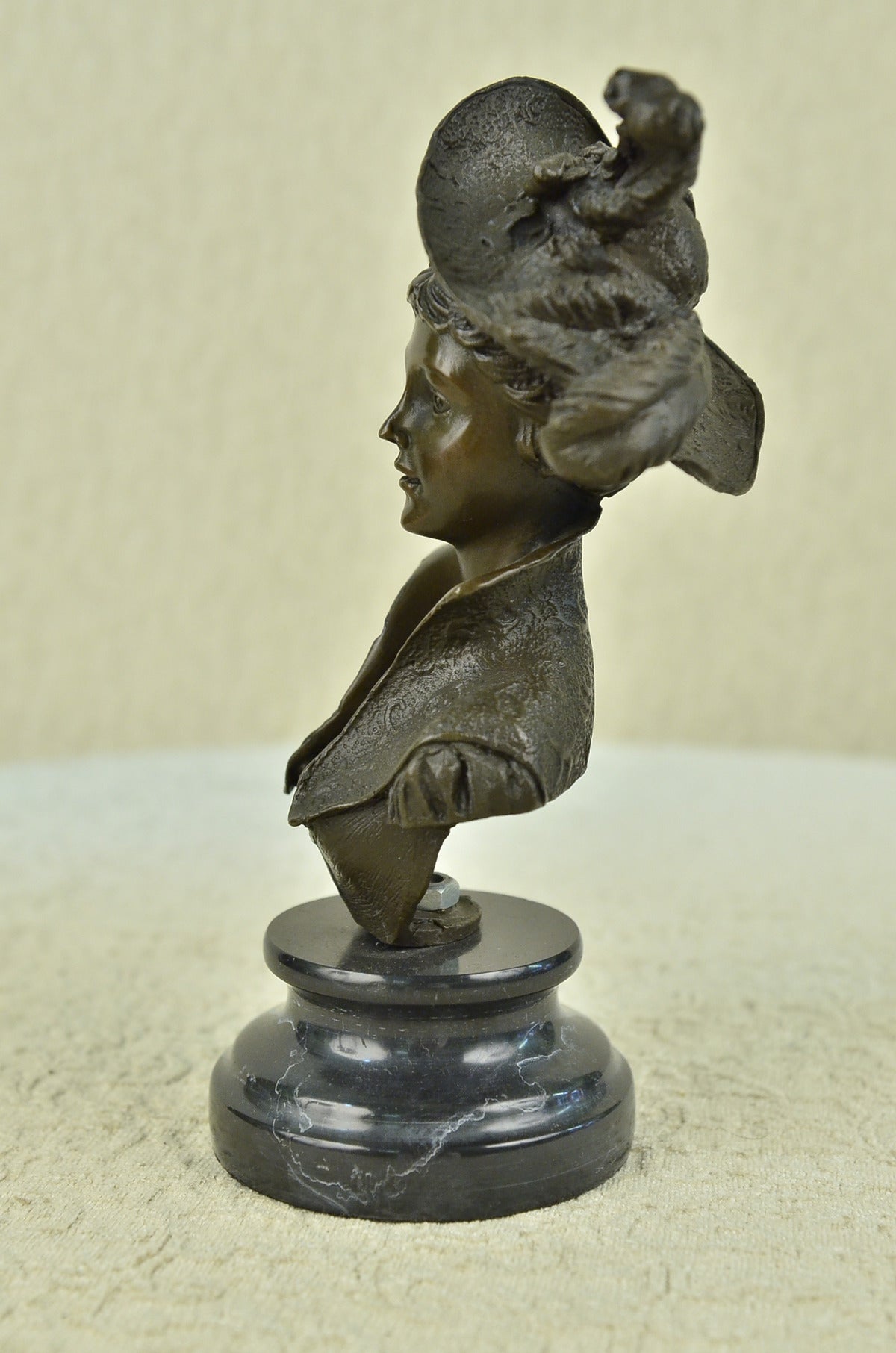 VERY PRETTY Real BRONZE FEMALE CLASSICAL PORTRAIT SCULPTURE STATUE FIGURINE