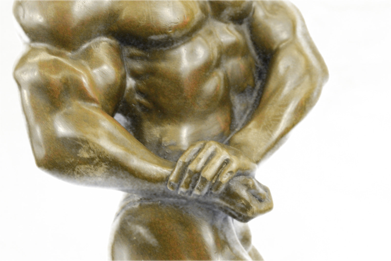 BRONZE STATUE--MALE NUDE--GAY INTEREST---BODYBUILDER MUSCULAR ART DECOG FIGURIN