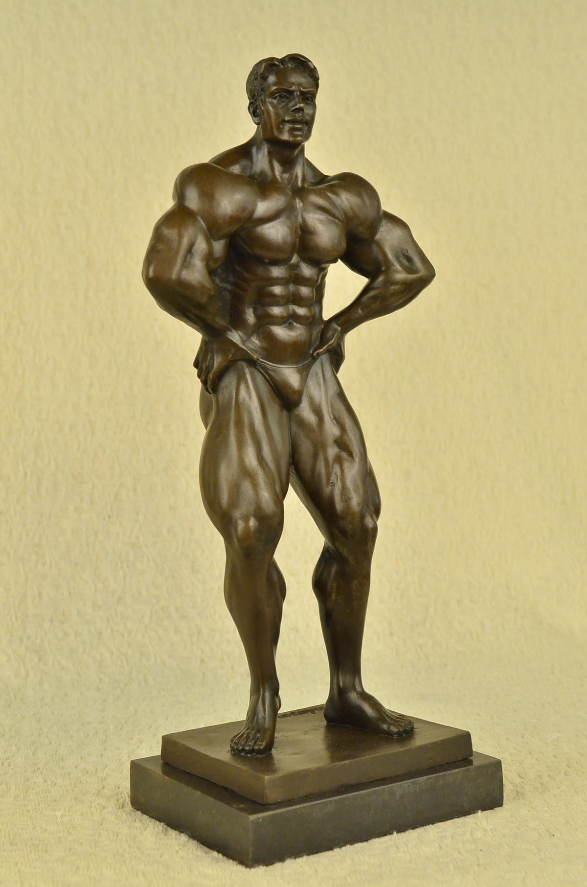 Handcrafted bronze sculpture SALE Standing Male Nude Muscular Original