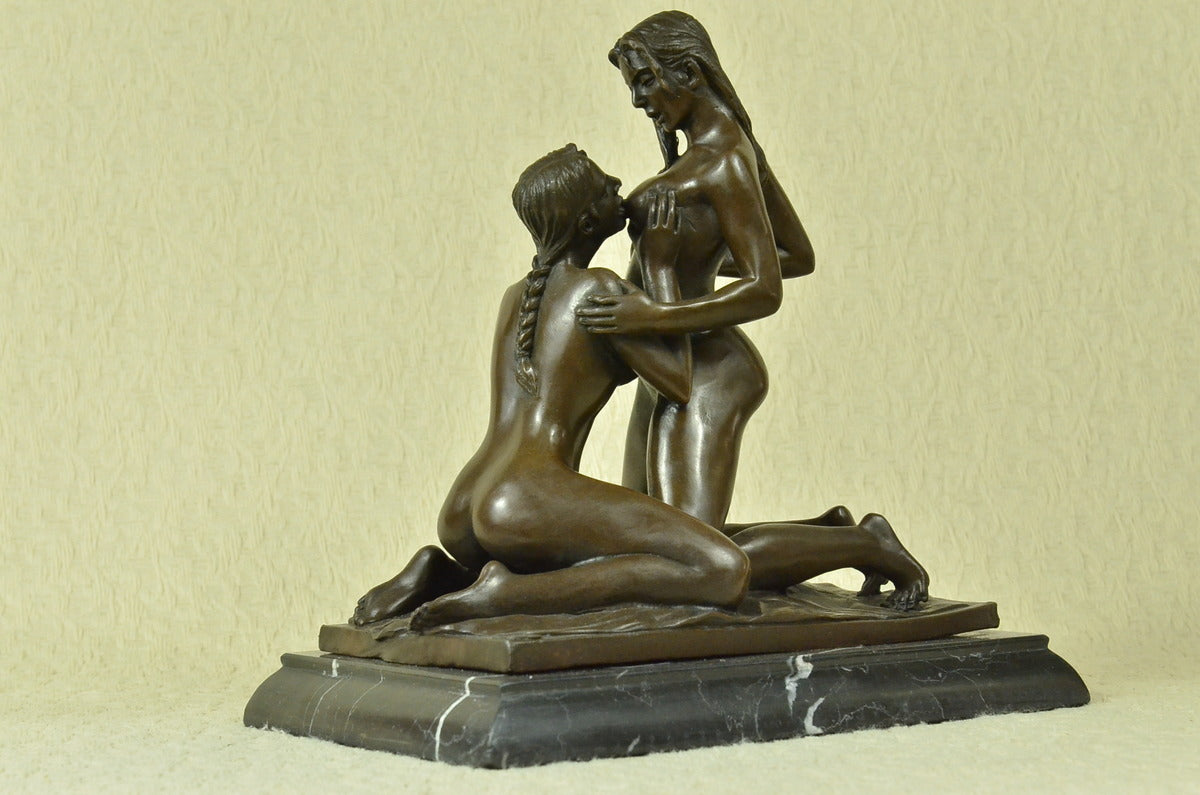 Art Decor Romance Two Lesbian Bronze Sculpture Decorative Bronze Statue Figurine