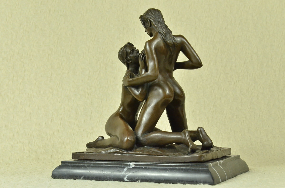 Art Decor Romance Two Lesbian Bronze Sculpture Decorative Bronze Statue Figurine