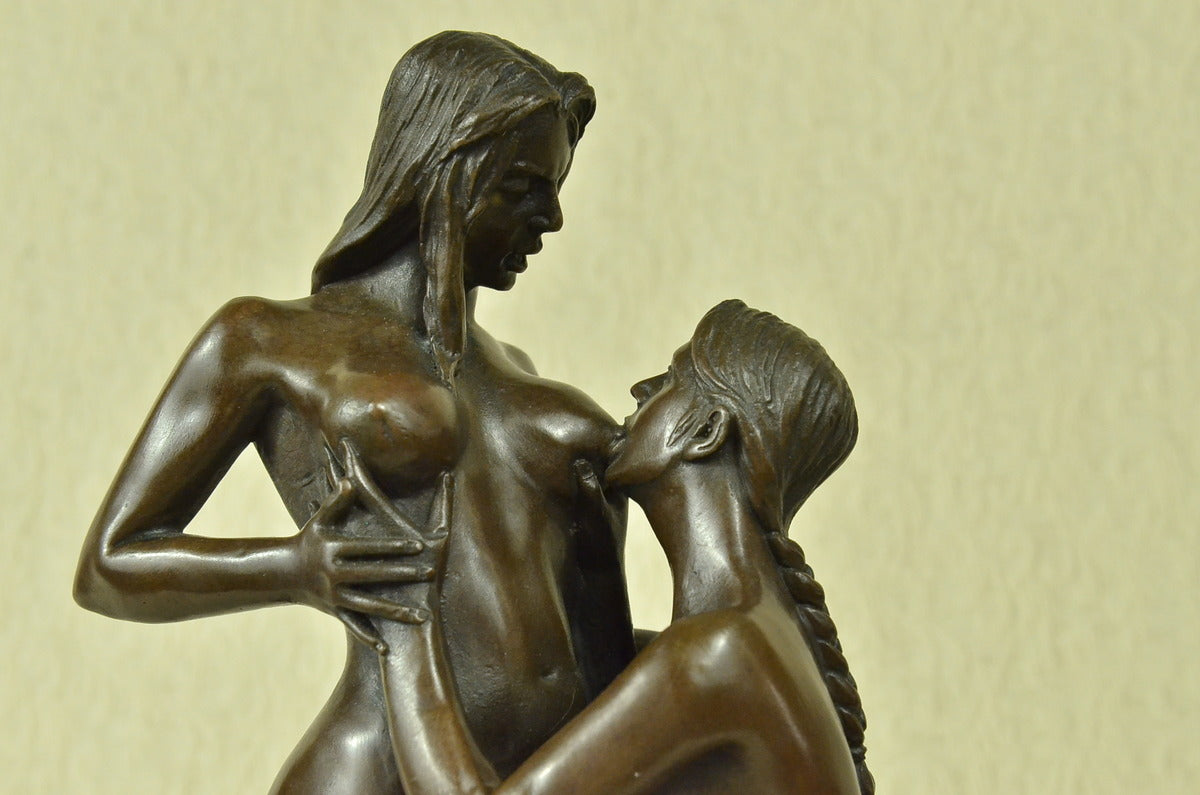 Art Decor Romance Two Lesbian Bronze Sculpture Decorative Bronze Statue Figurine