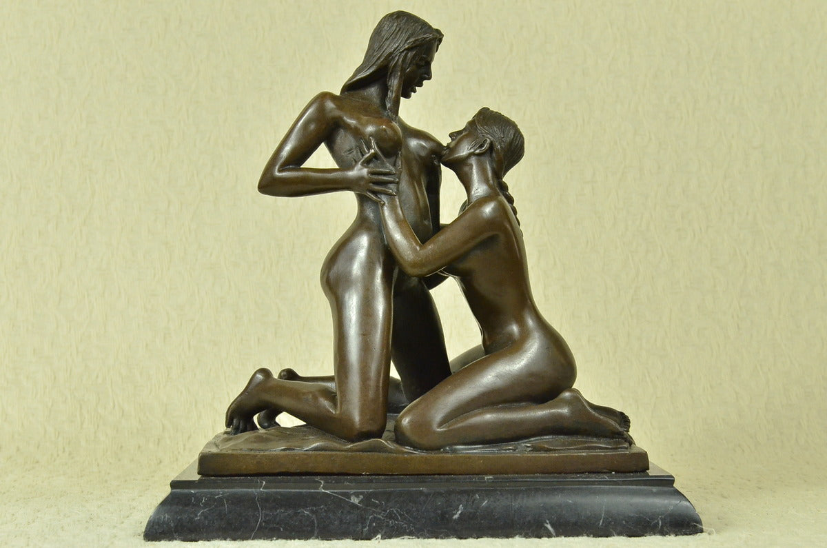 Art Decor Romance Two Lesbian Bronze Sculpture Decorative Bronze Statue Figurine