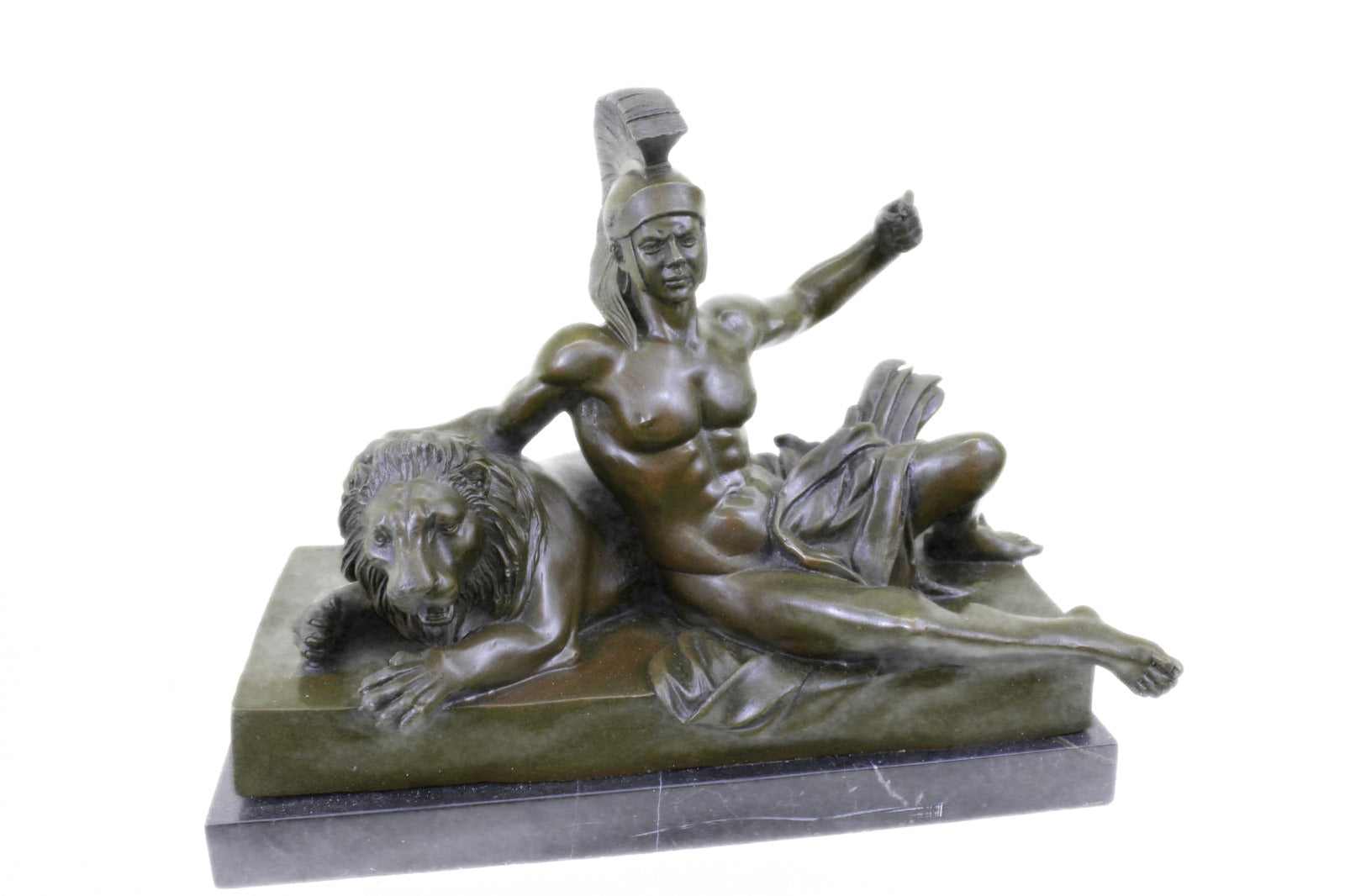 Handcrafted bronze sculpture SALE Next Laying Warrior Roman Cast Hot Deco Art