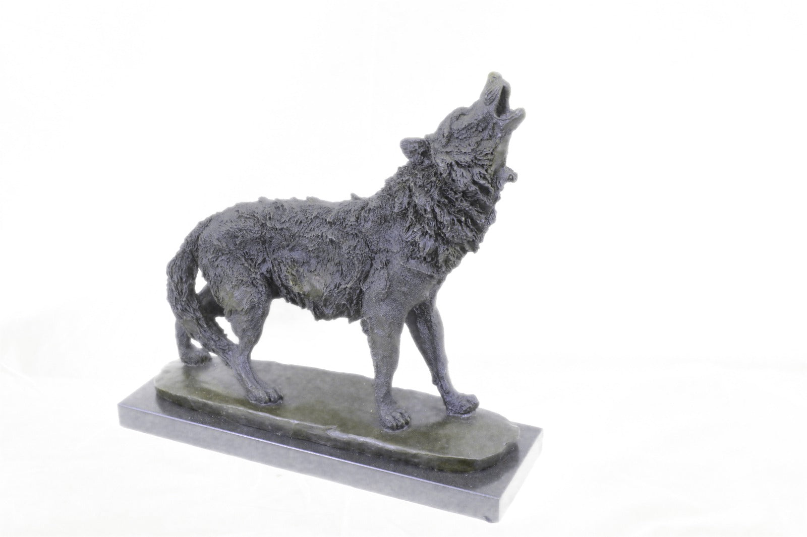 Handcrafted bronze sculpture SALE Art Marble Carve Wolf Excellence