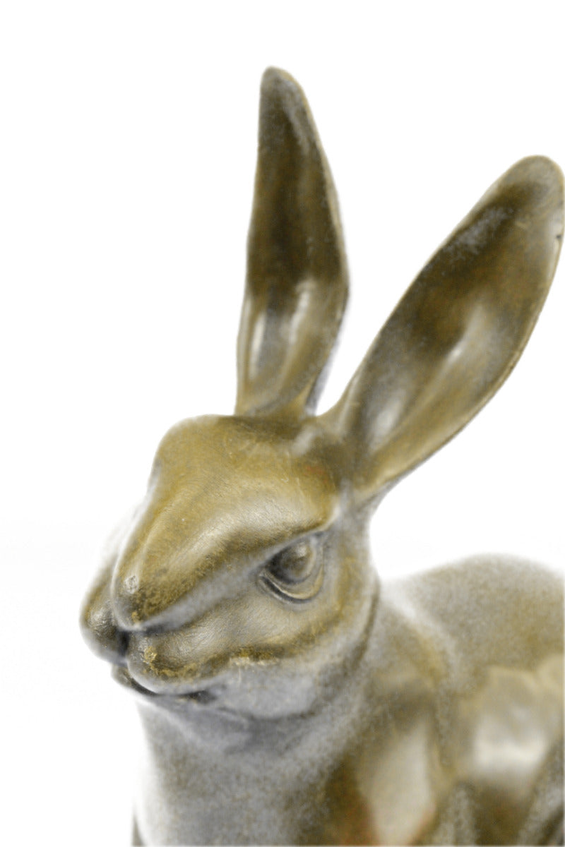 Handcrafted bronze sculpture SALE Deco Yard Garden Bunny Rabbit Sweet European