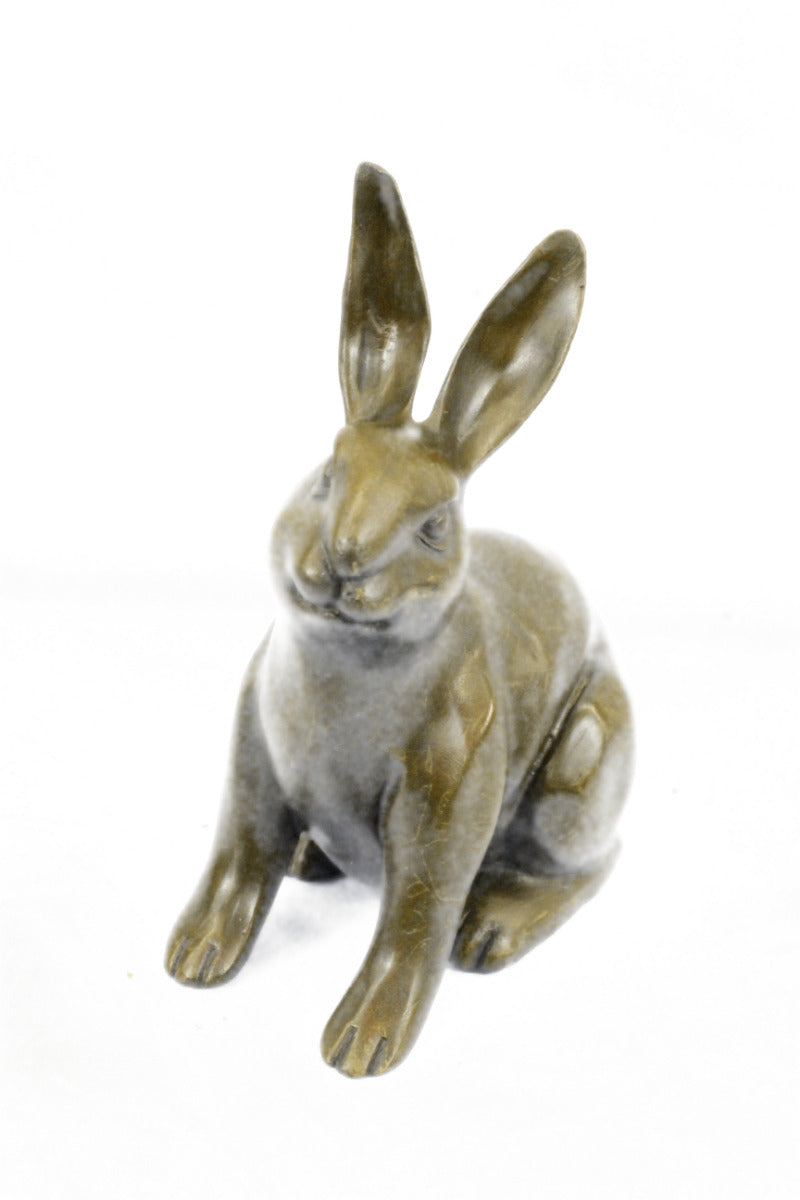 Handcrafted bronze sculpture SALE Deco Yard Garden Bunny Rabbit Sweet European