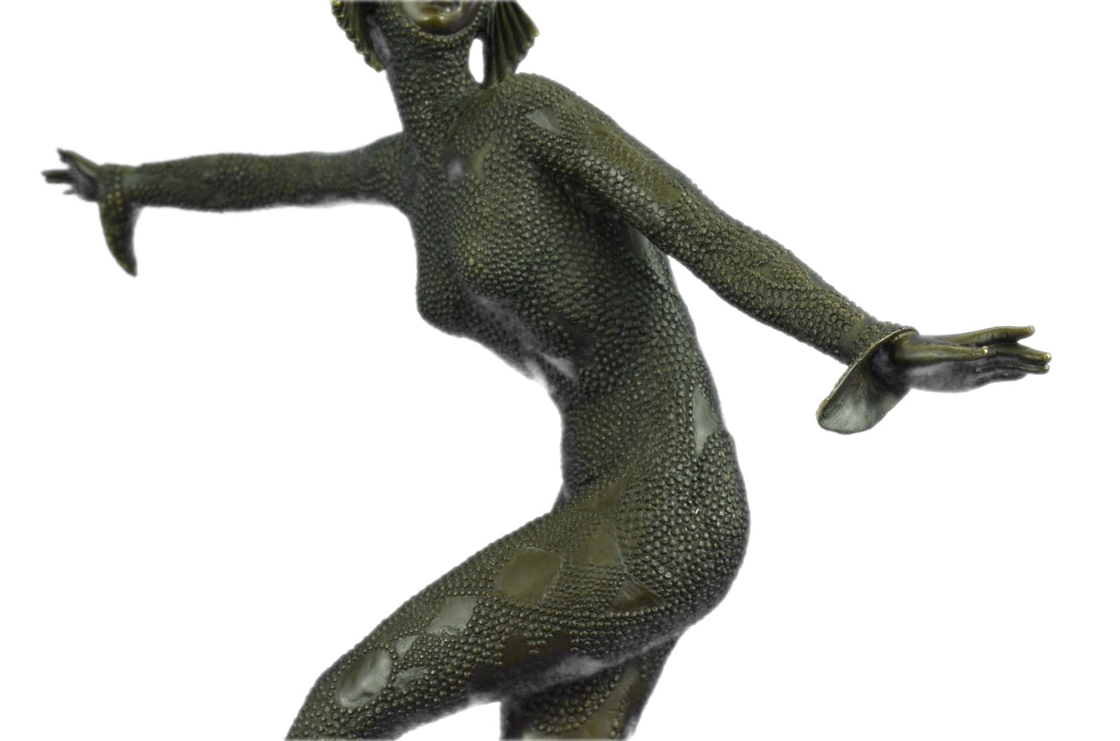 Art Deco Signed Chiparus Dancer Bronze Sculpture Marble Statue Figurine Figure