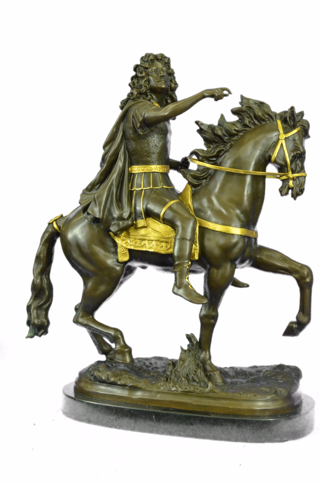 Signed François Girardon King Louis XV on Horse Gilt Bronze Sculpture Sale