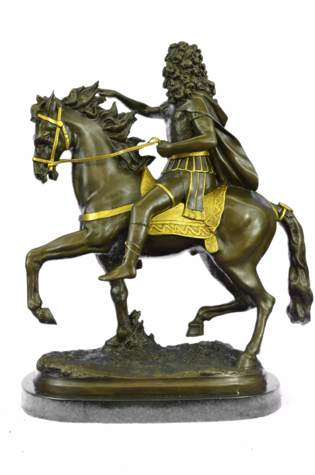 Signed François Girardon King Louis XV on Horse Gilt Bronze Sculpture Sale