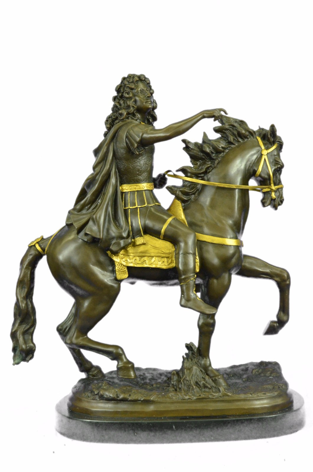 Signed François Girardon King Louis XV on Horse Gilt Bronze Sculpture Sale