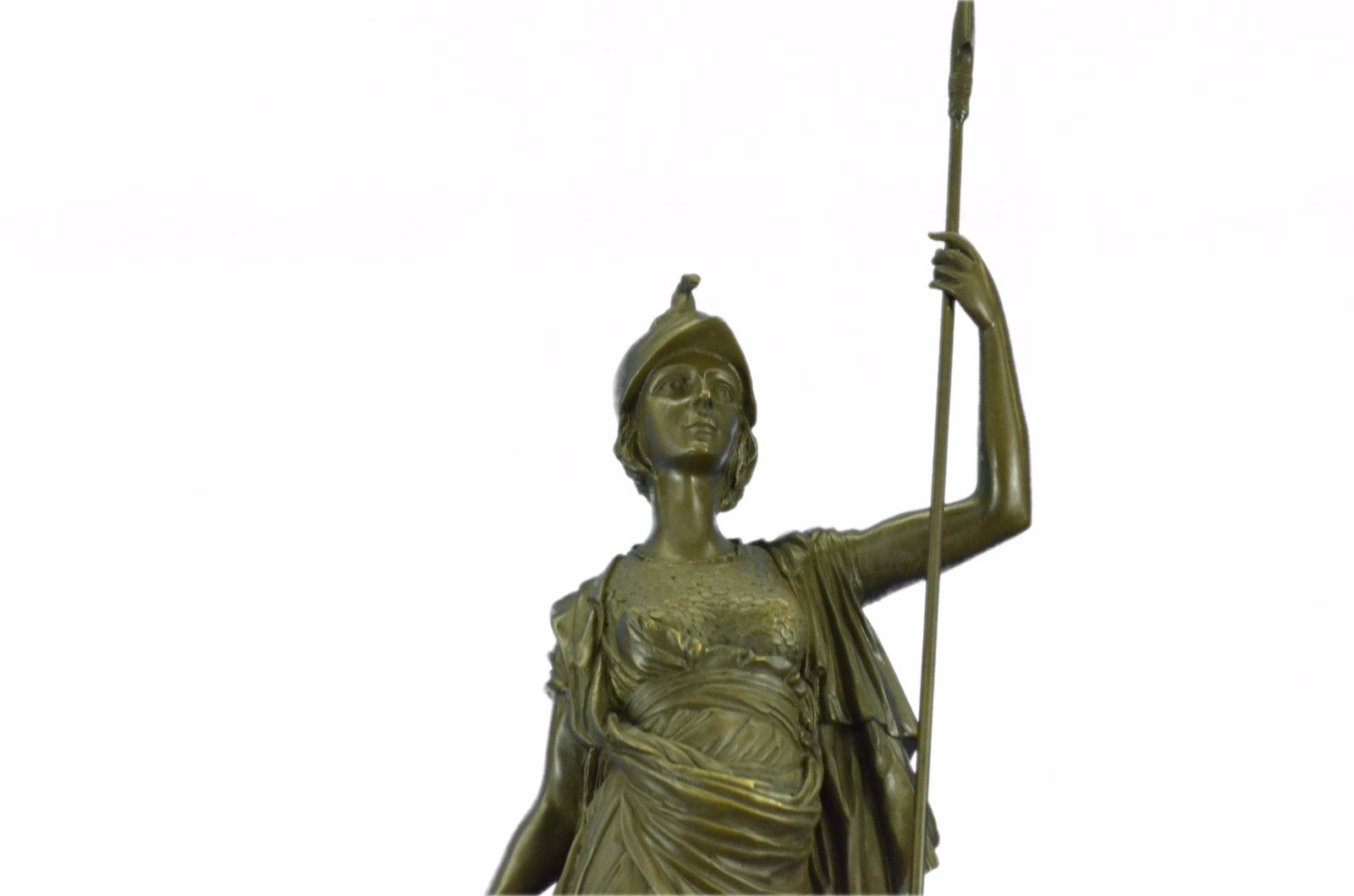 Handcrafted Detailed Massive Athena Greek Mythology Female Warrior Bronze Statue