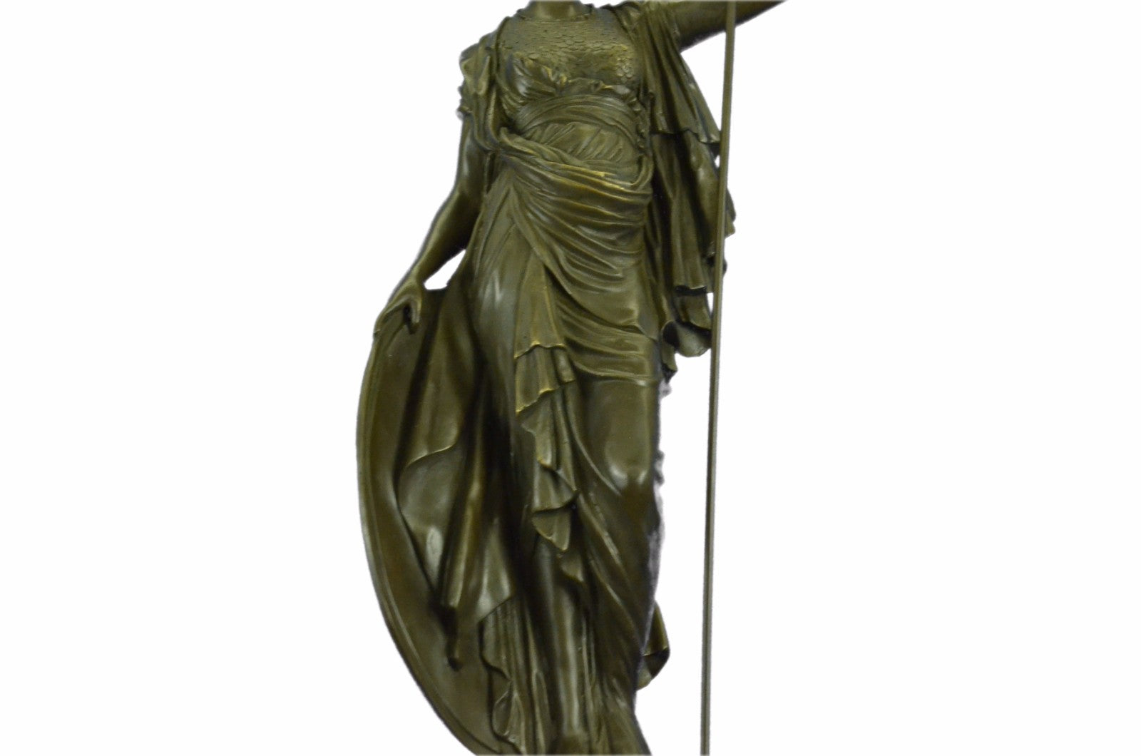 Handcrafted Detailed Massive Athena Greek Mythology Female Warrior Bronze Statue