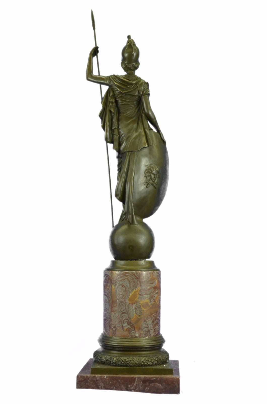 Handcrafted Detailed Massive Athena Greek Mythology Female Warrior Bronze Statue