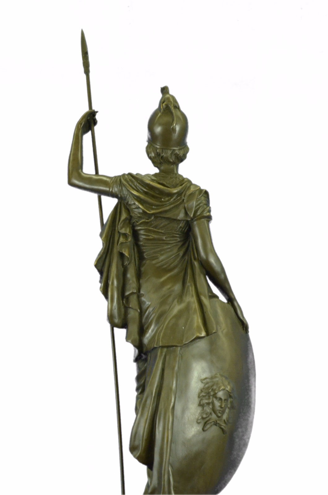 Handcrafted Detailed Massive Athena Greek Mythology Female Warrior Bronze Statue