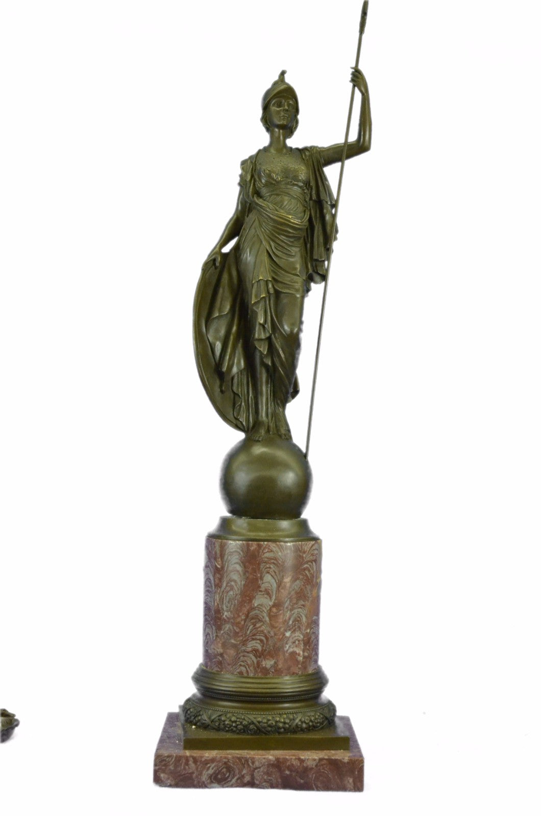 Handcrafted Detailed Massive Athena Greek Mythology Female Warrior Bronze Statue