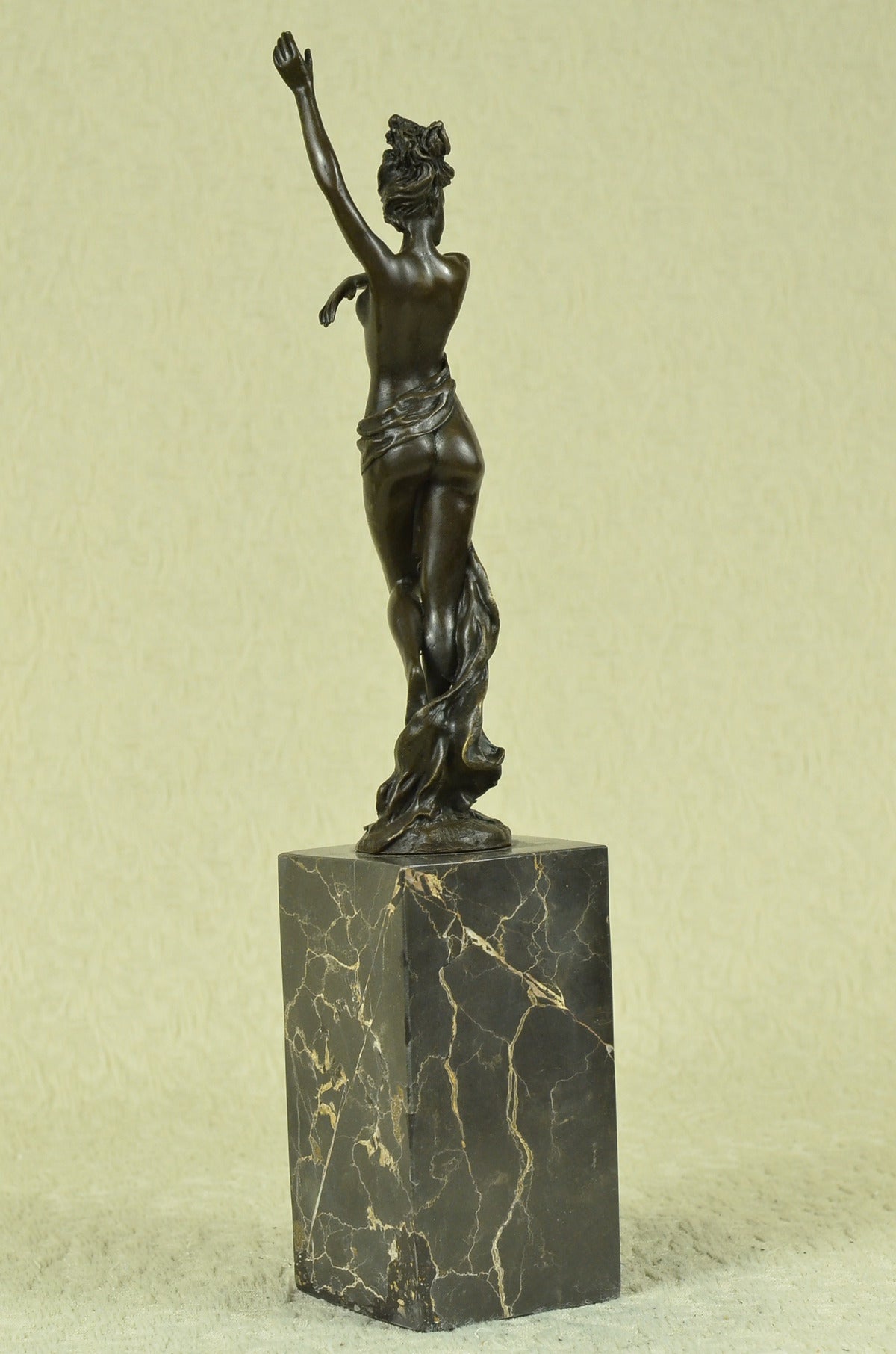 Art Nouveau Nude Nymph Bookend Book End Bronze Sculpture Marble Base Figurine