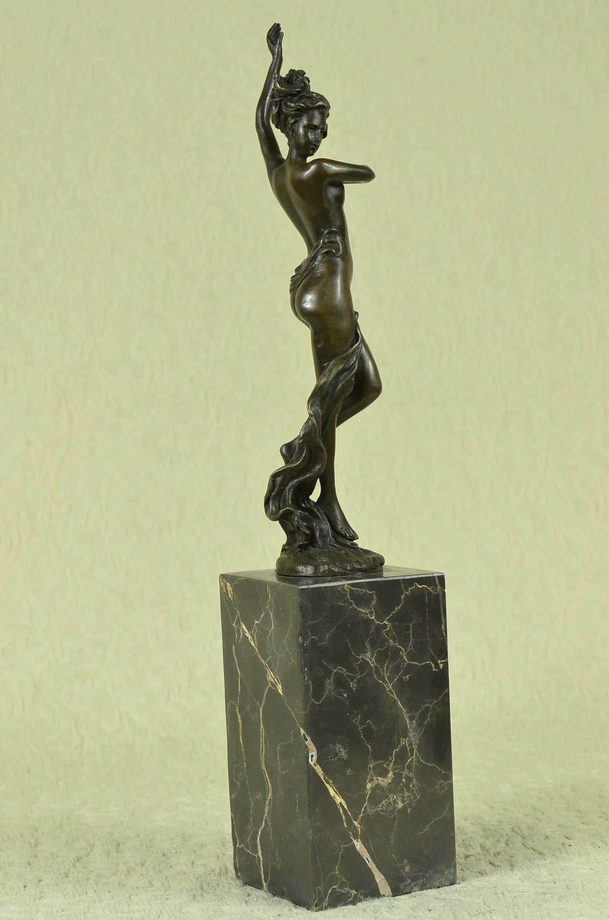 Art Nouveau Nude Nymph Bookend Book End Bronze Sculpture Marble Base Figurine