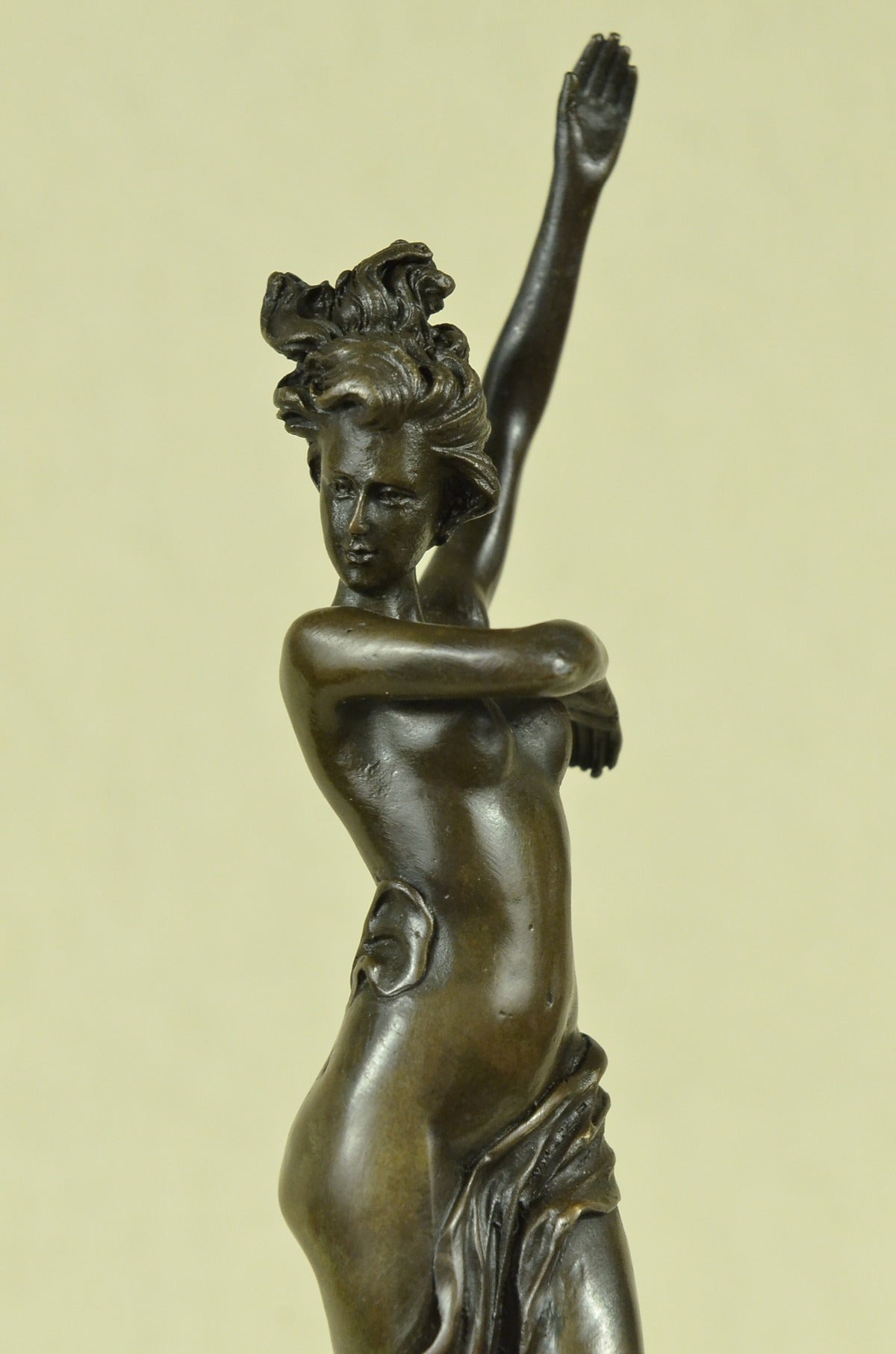 Art Nouveau Nude Nymph Bookend Book End Bronze Sculpture Marble Base Figurine