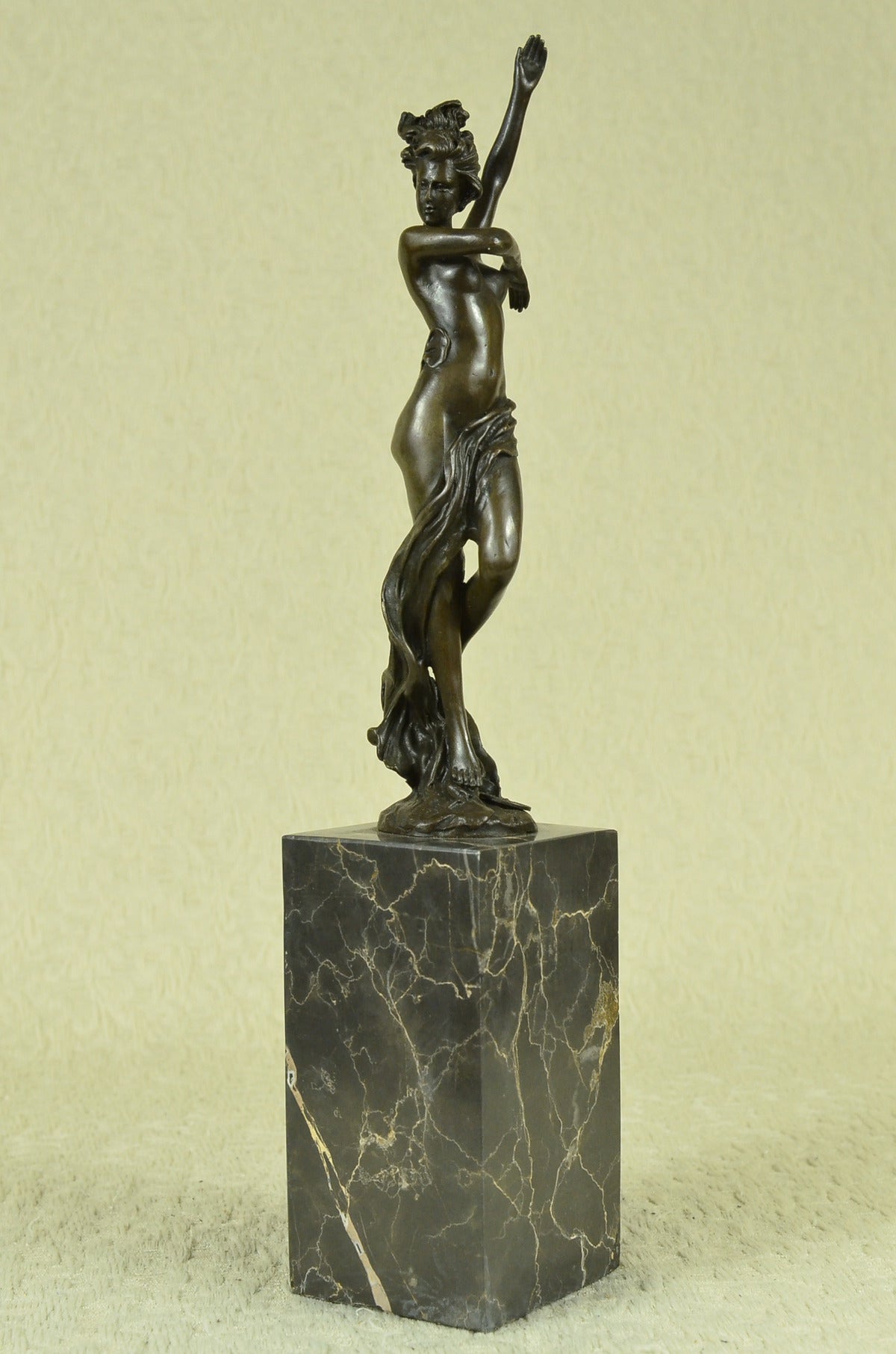 Art Nouveau Nude Nymph Bookend Book End Bronze Sculpture Marble Base Figurine