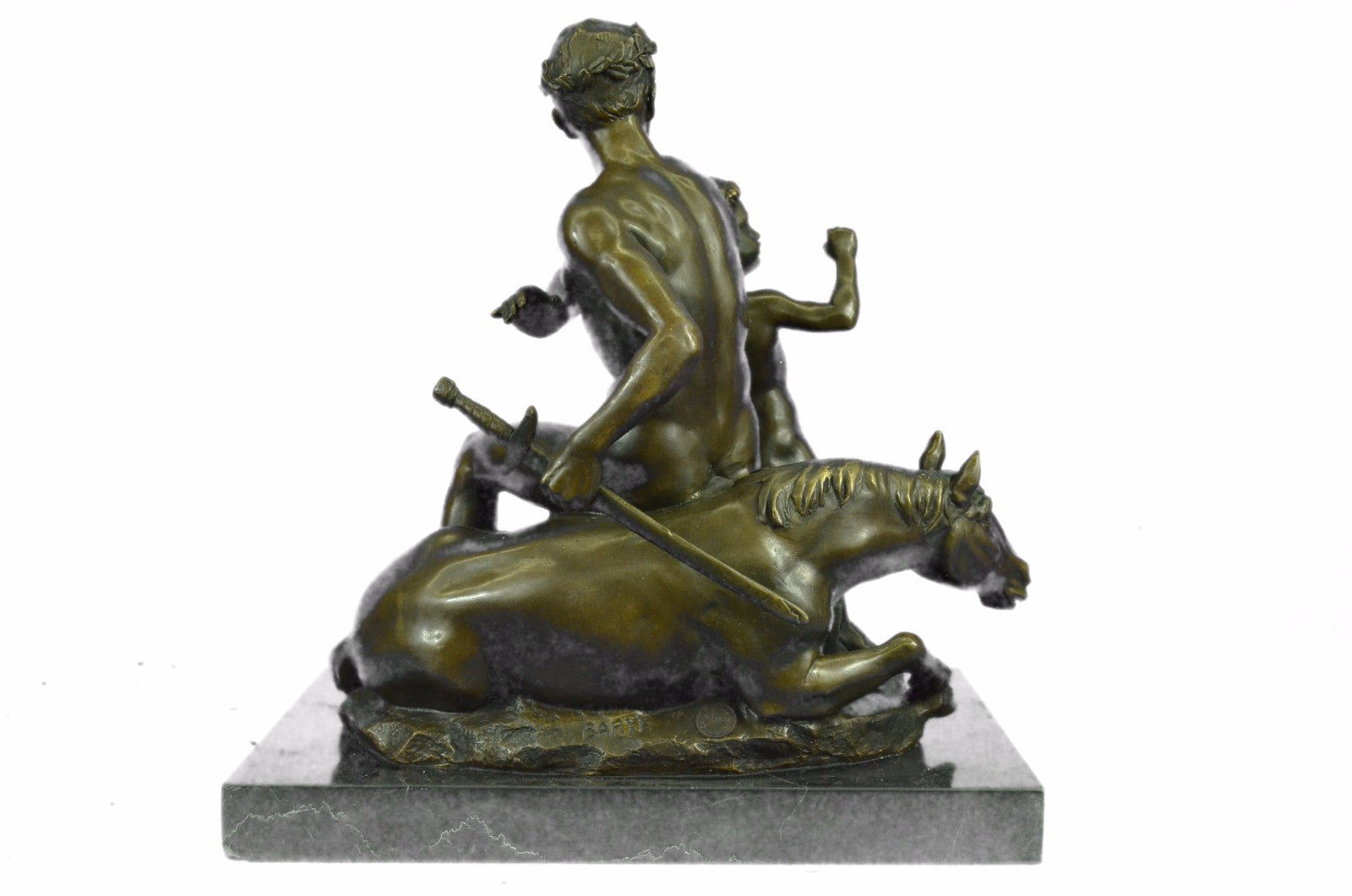 Handcrafted The Royal Family with Fateful Horse Bronze Sculpture by Barye Deal