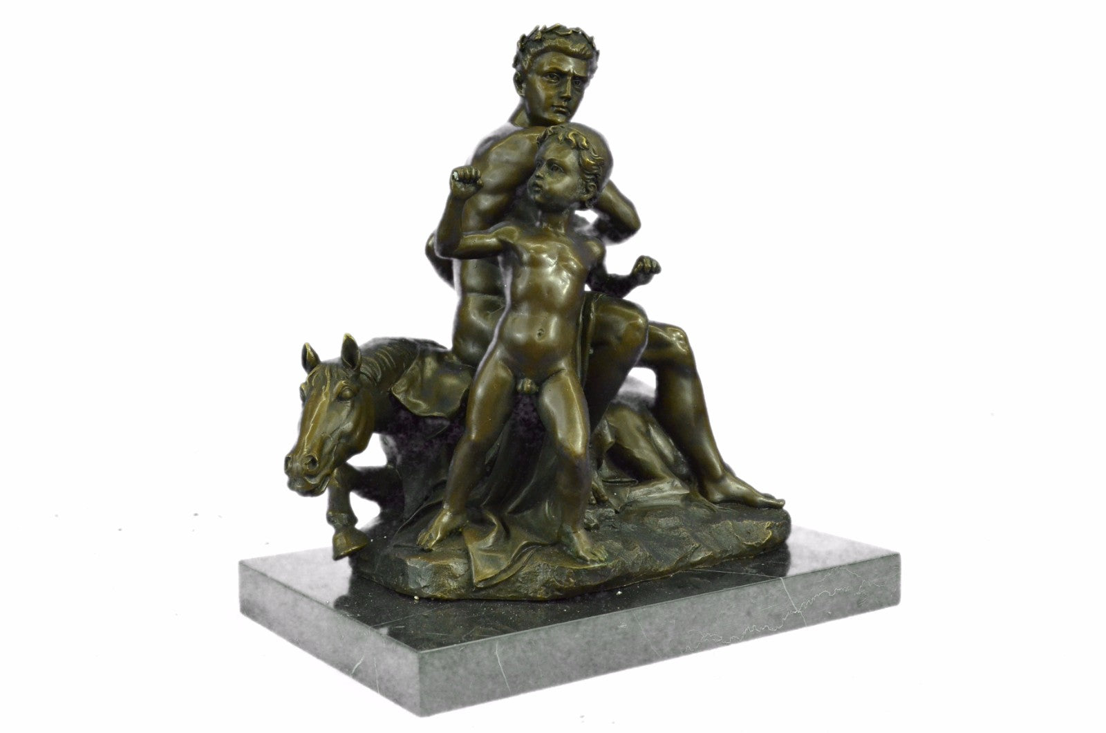 Handcrafted The Royal Family with Fateful Horse Bronze Sculpture by Barye Deal