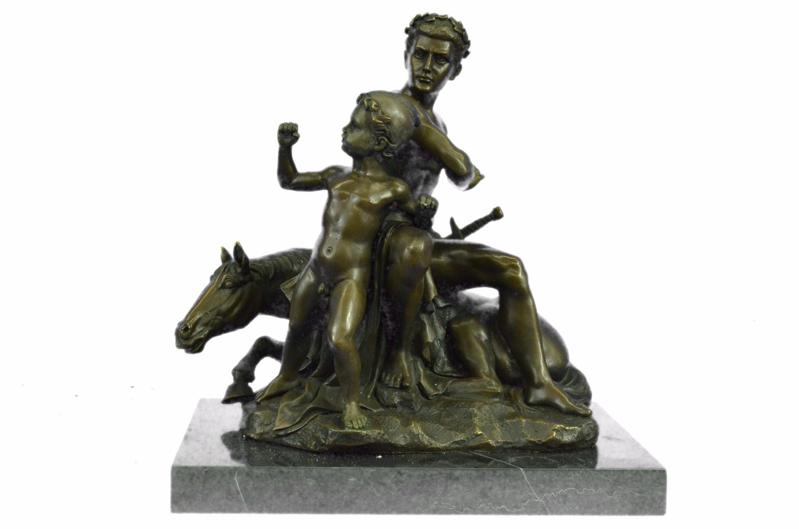 Handcrafted The Royal Family with Fateful Horse Bronze Sculpture by Barye Deal