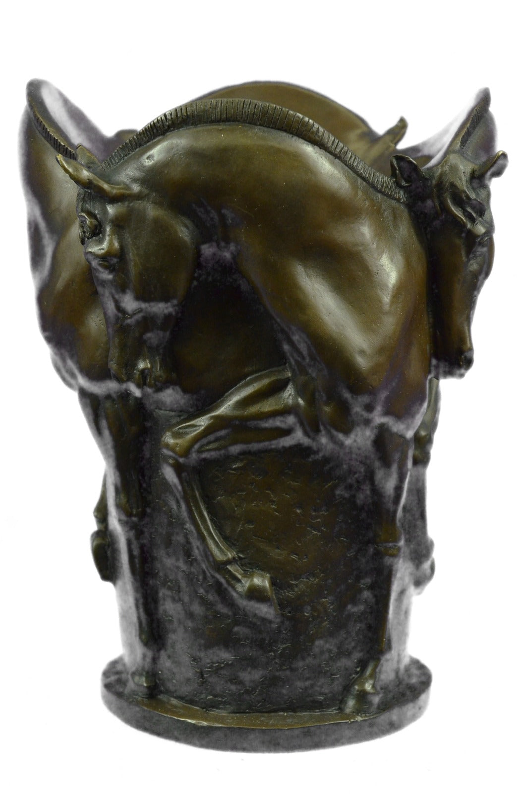 Bronze Sculpture Vase Trash Can Horses Horse Stallion Centerpiece Figurine Sale