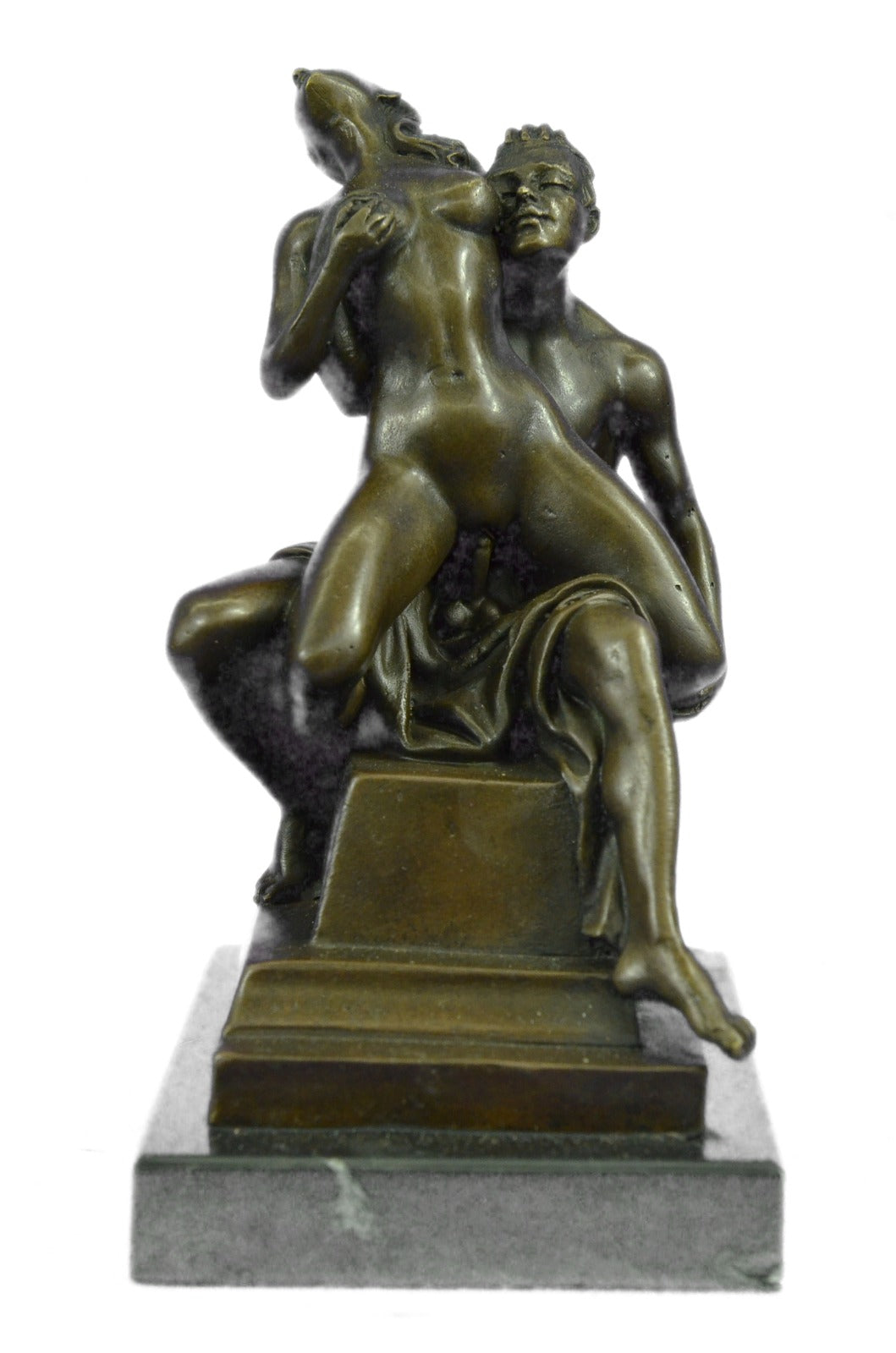 Nude 100% Bronze Sculpture Man and Woman  Hot Cast Figurine Figure Hot Cast