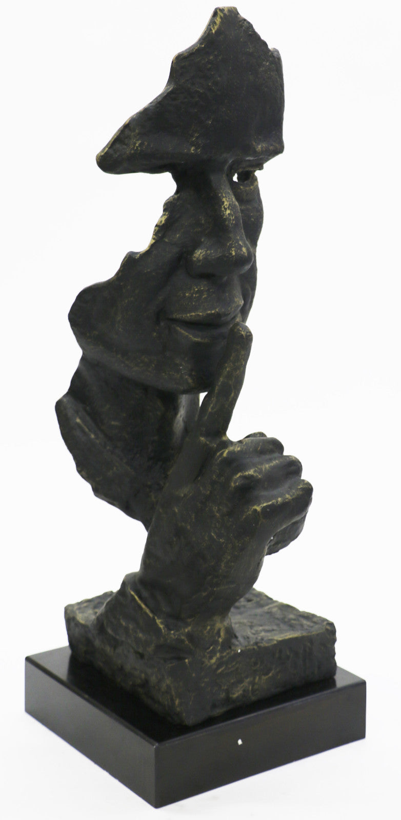 Salvador Dali Modern Art Silence Man Bust Figure Decor Bronze Sculpture Statue