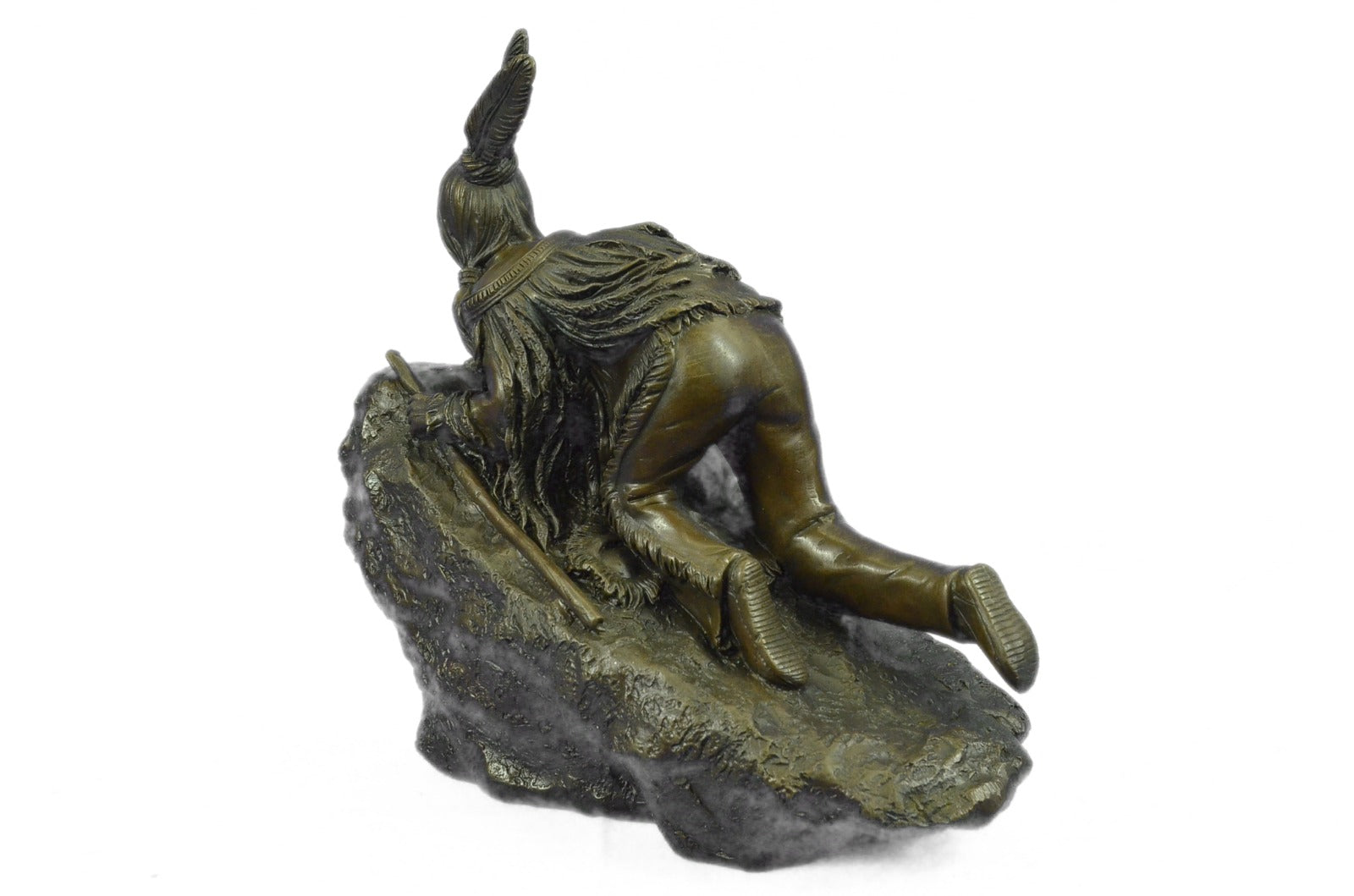 Bronze Sculpture Female Indian Girl on Rock Hot Cast Classic Artwork Figurine