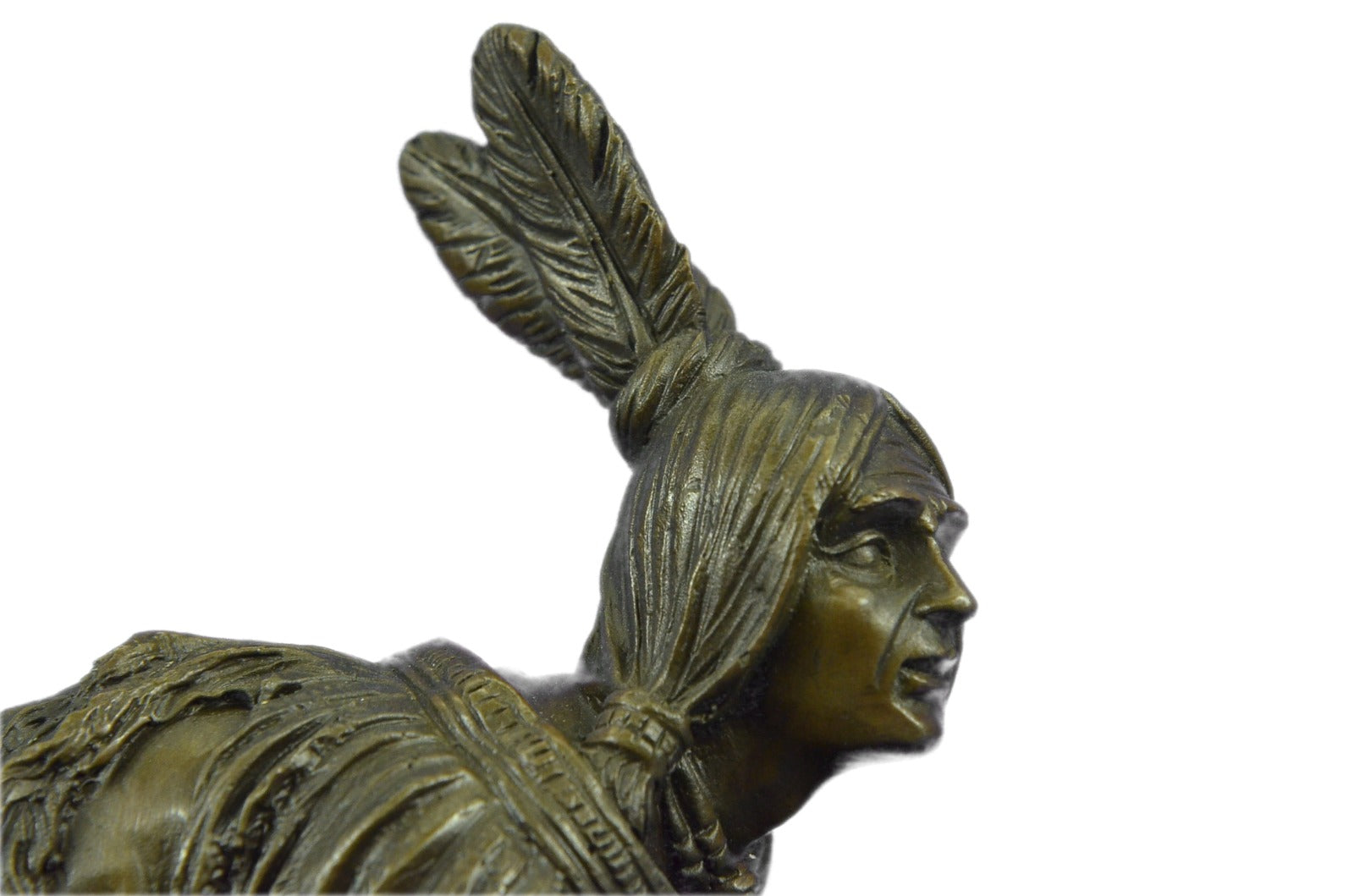 Bronze Sculpture Female Indian Girl on Rock Hot Cast Classic Artwork Figurine