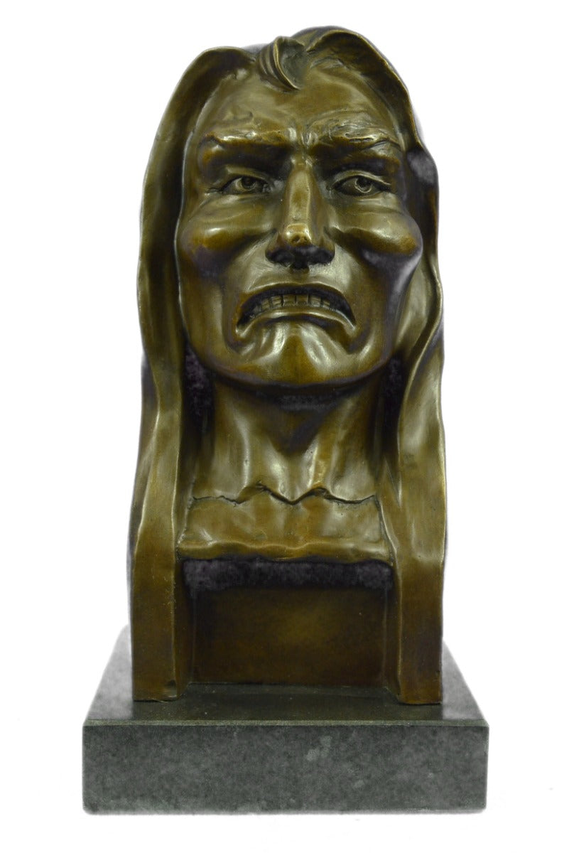 Rare Native American Warrior by Remington Bronze Sculpture Statue Home Decor Art