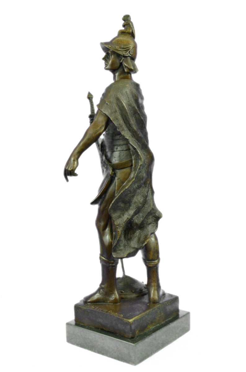 Signed Picault 18" Roman Warrior Soldier Museum Quality Bronze Sculpture Gift